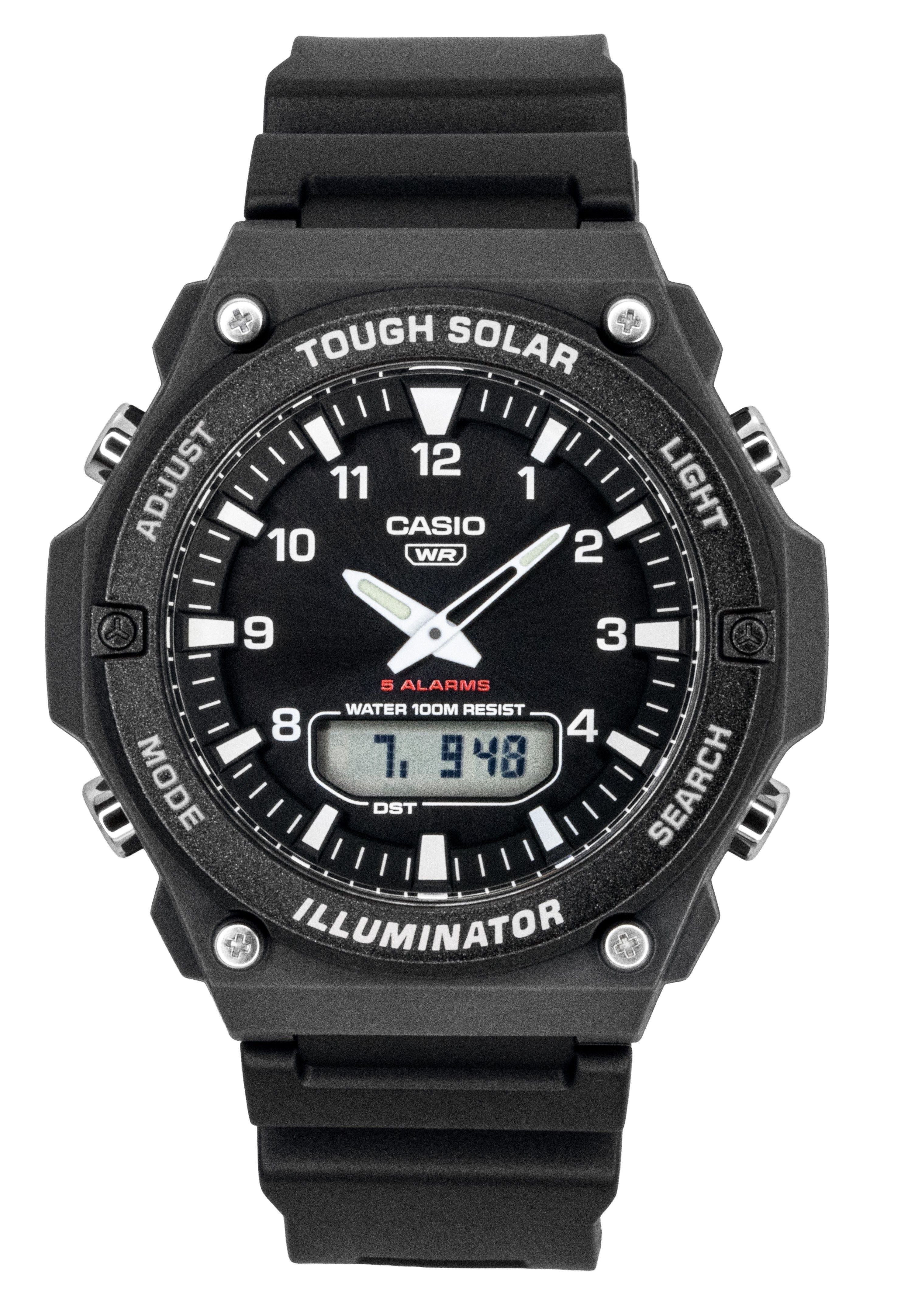 Casio Analog Digital Resin Strap Black Dial Solar AQ-S820W-1AV 100M Men's Watch
