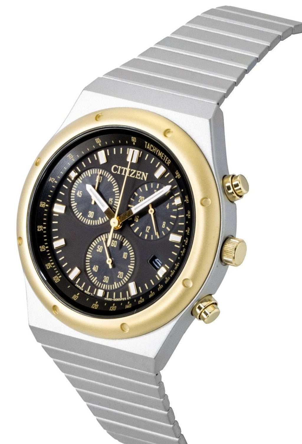 Citizen Eco-Drive Chronograph Stainless Steel Black Dial AT2544-64E Men's Watch