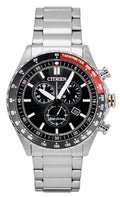 Citizen Eco-Drive Chronograph Stainless Steel Black Dial Solar AT2566-88E 100M Men's Watch