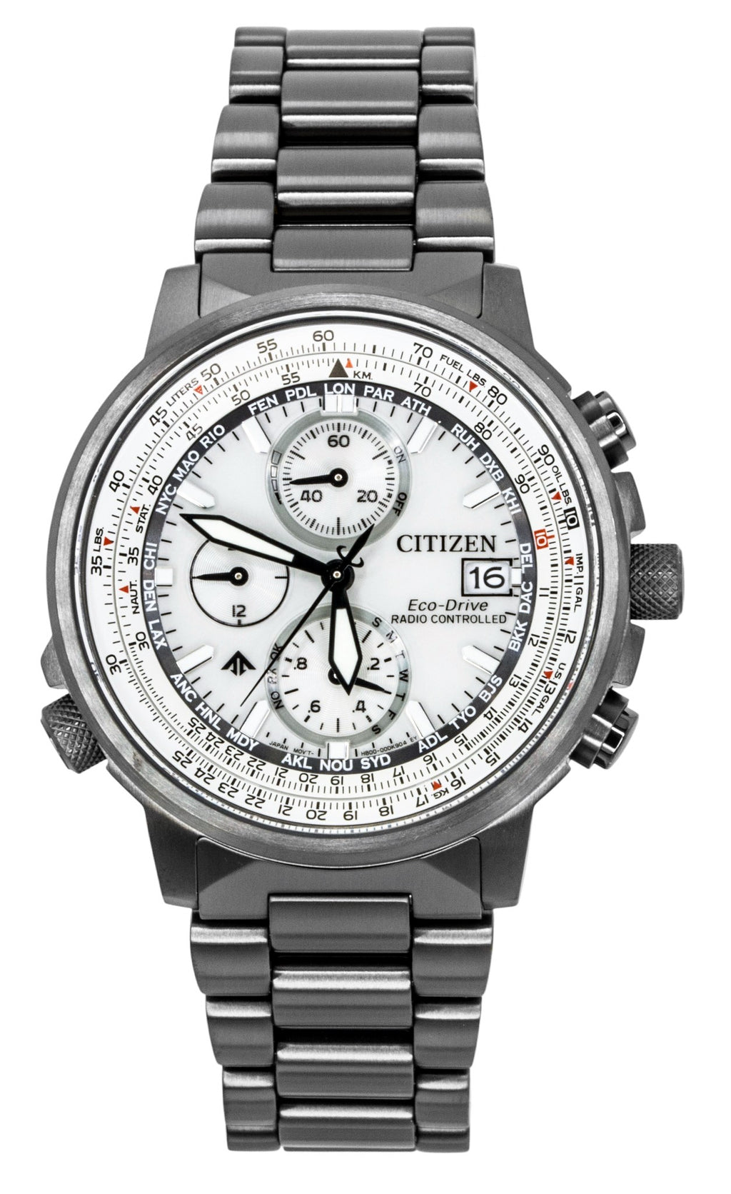 Citizen Promaster Navihawk A-T Chronograph Stainless Steel Silver Dial Eco-Drive Diver's AT8304-57A 200M Men's Watch