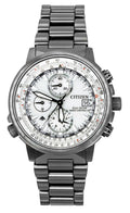 Citizen Promaster Navihawk A-T Chronograph Stainless Steel Silver Dial Eco-Drive Diver's AT8304-57A 200M Men's Watch
