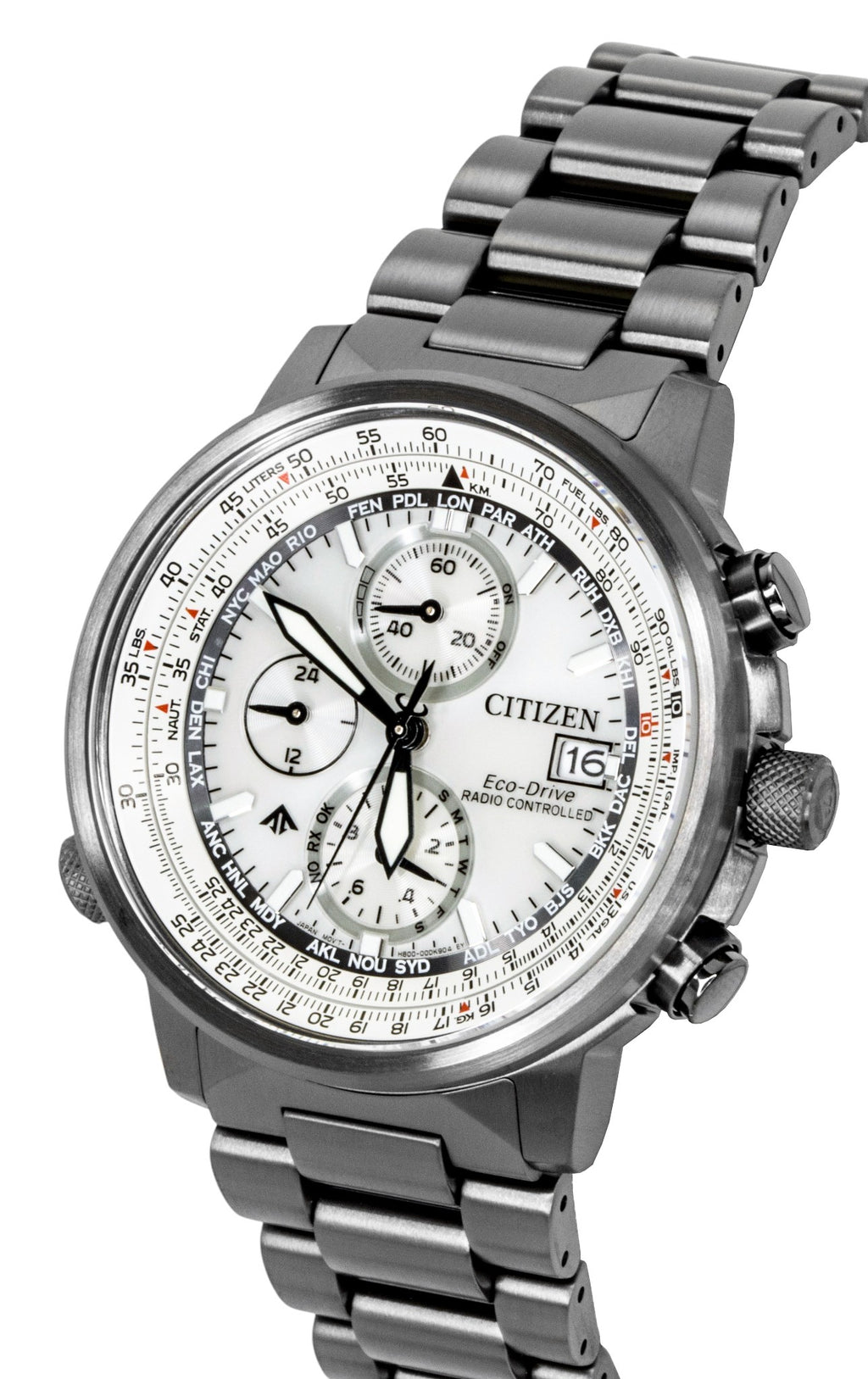 Citizen Promaster Navihawk A-T Chronograph Stainless Steel Silver Dial Eco-Drive Diver's AT8304-57A 200M Men's Watch