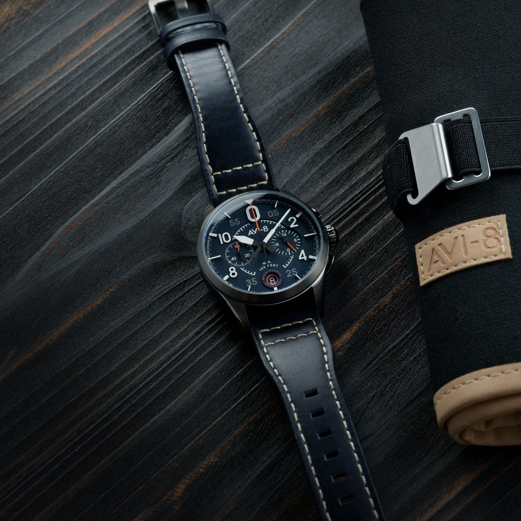 AVI-8 Spitfire Lock Channel Blue Chronograph Quartz AV-4089-04 Men's Watch