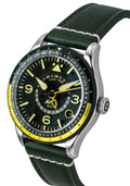 AVI-8 Flyboy Airmaster GMT Fuselage Green Leather Strap Green Dial Automatic AV-4128-03 Men's Watch