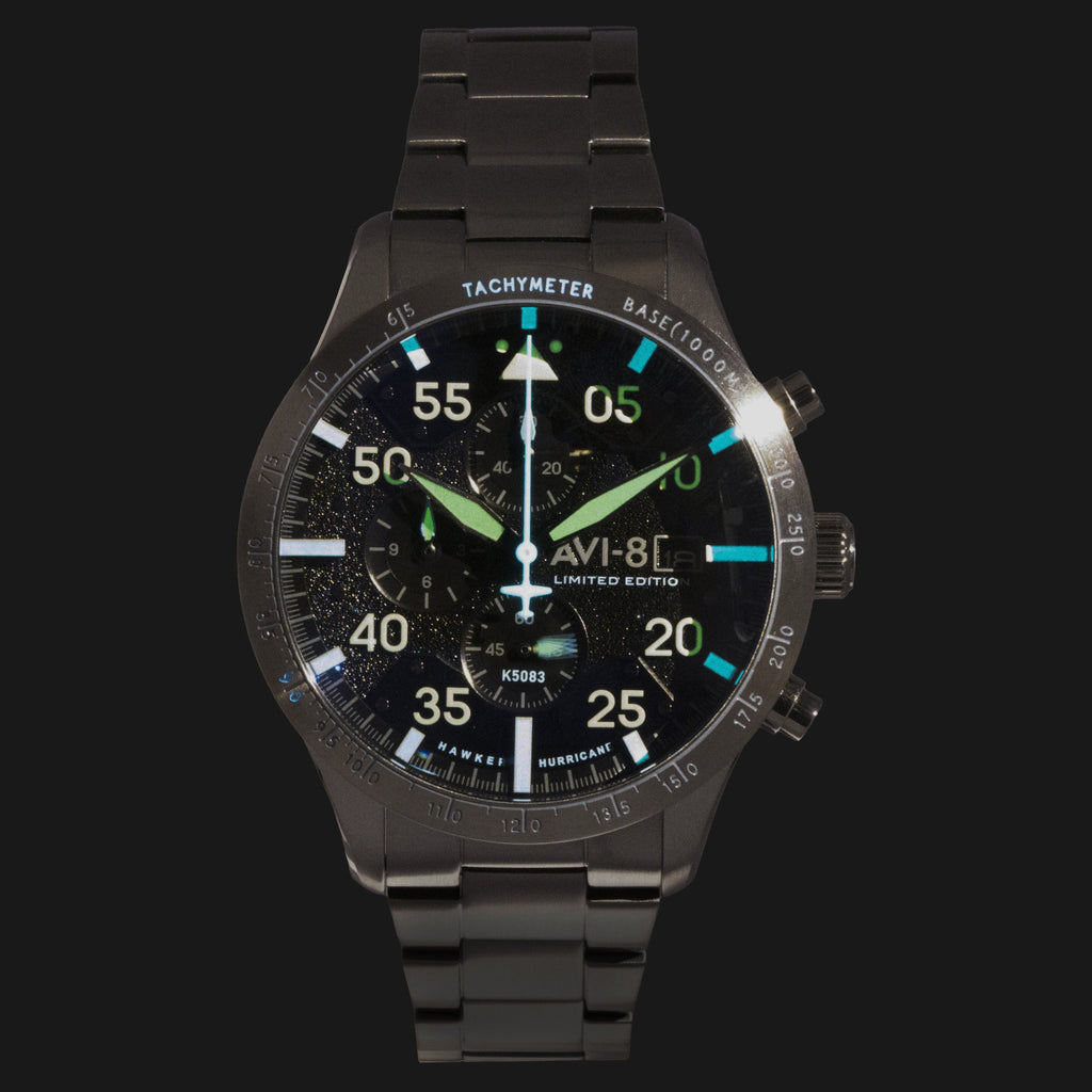 AVI-8 Hawker Hurricane Chronograph 90th Anniversary Limited Edition Hangar Grey Dial Quartz AV-4130-44 Men's Watch