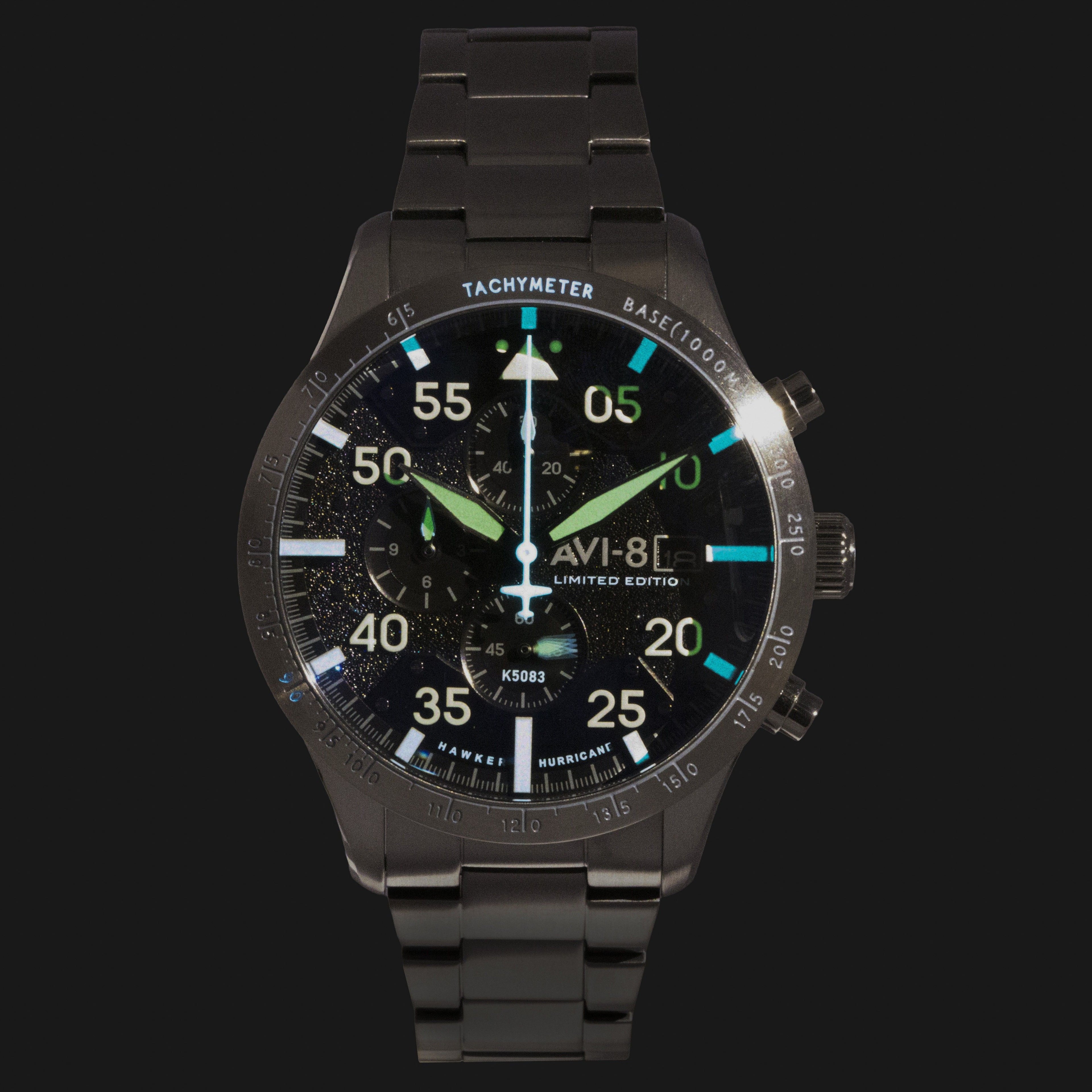 AVI-8 Hawker Hurricane Chronograph 90th Anniversary Limited Edition Hangar Grey Dial Quartz AV-4130-44 Men's Watch