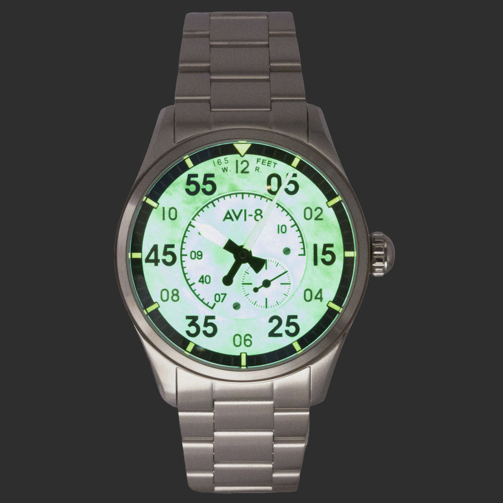 AVI-8 Spitfire Type 300 Pilot Panel Stainless Steel Cream Dial Automatic AV-4147-33 Men's Watch