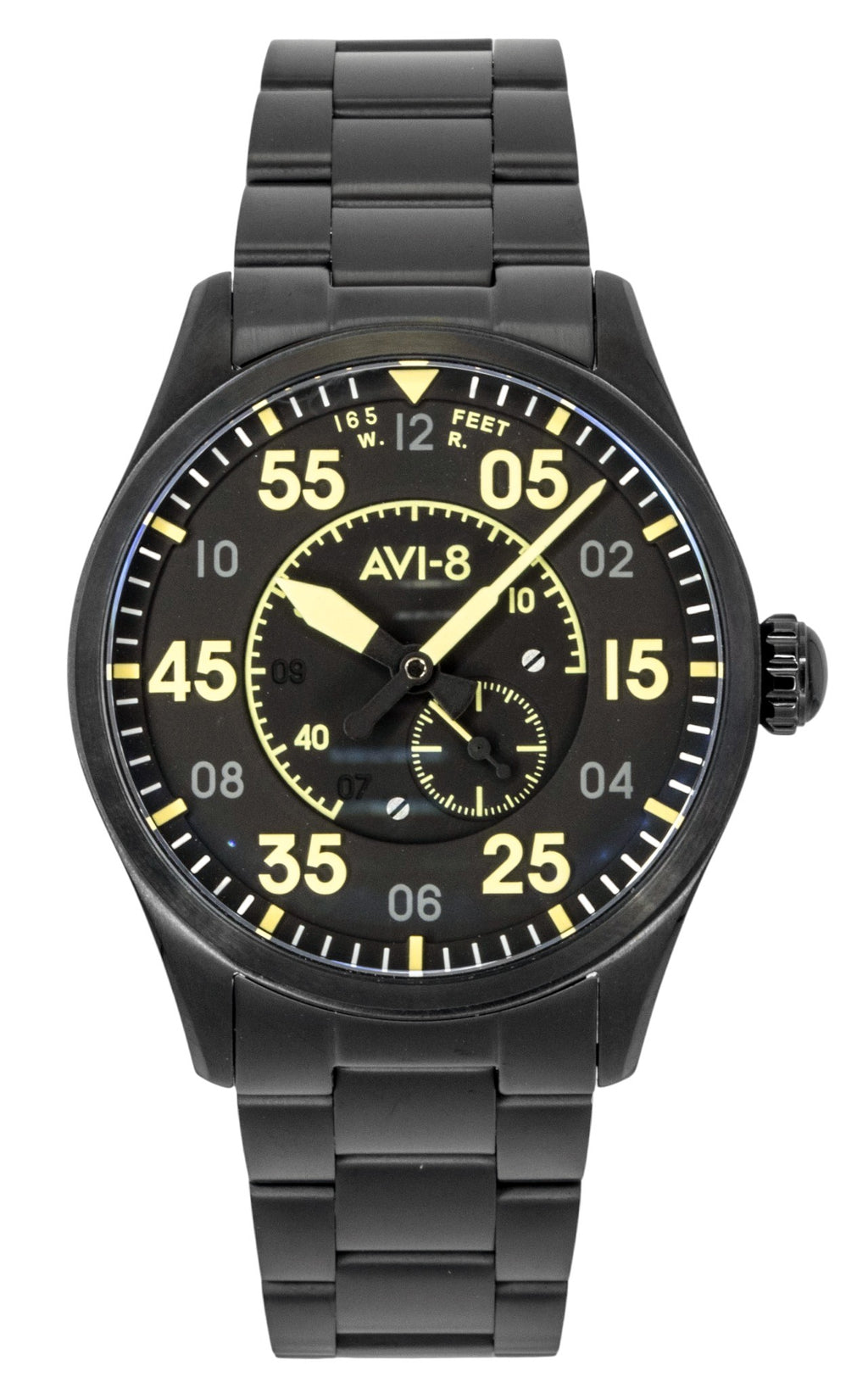 AVI 8 Spitfire Type 300 Eclipse Display Stainless Steel Black Dial Automatic AV-4147-44 Men's Watch