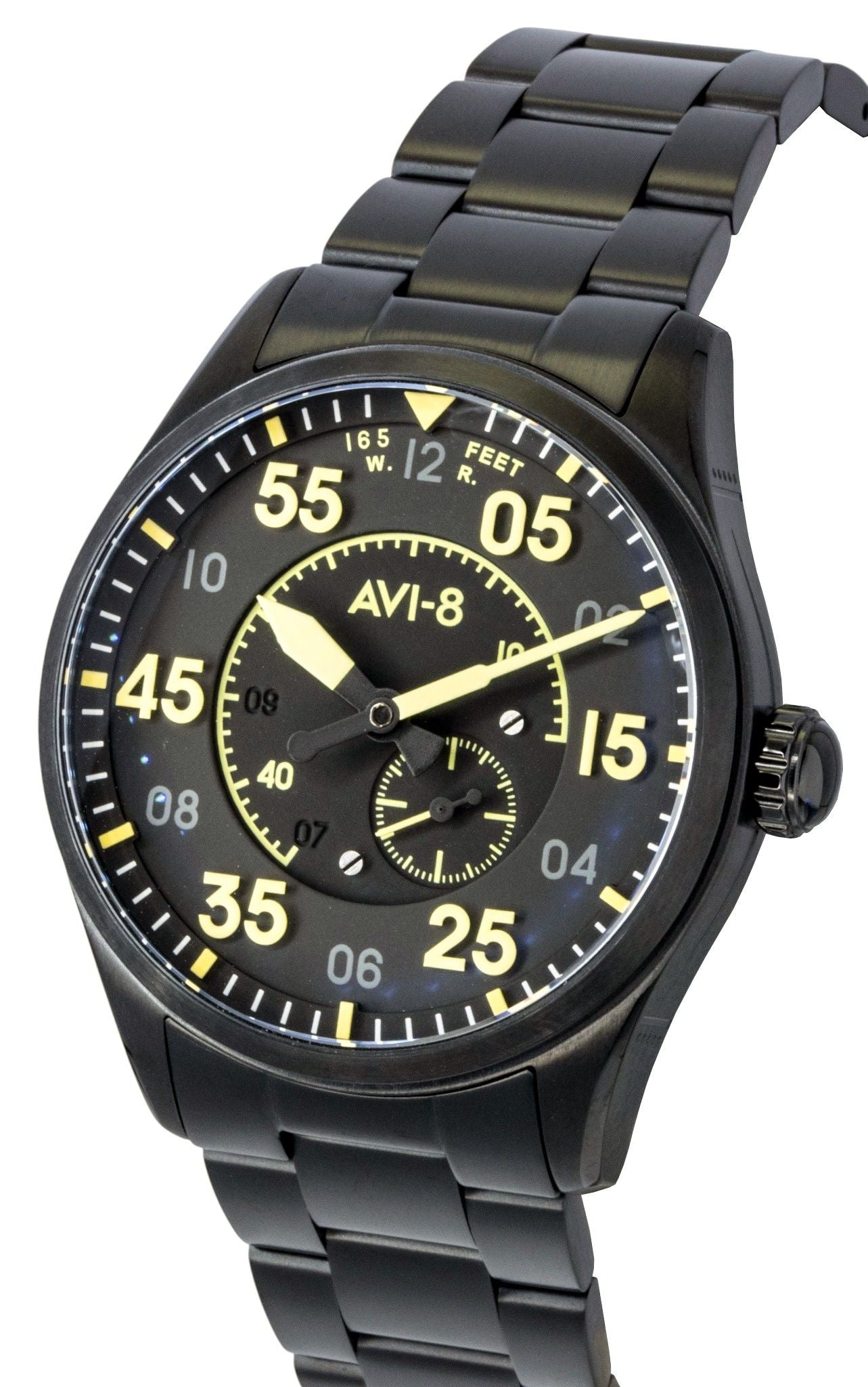 AVI 8 Spitfire Type 300 Eclipse Display Stainless Steel Black Dial Automatic AV-4147-44 Men's Watch