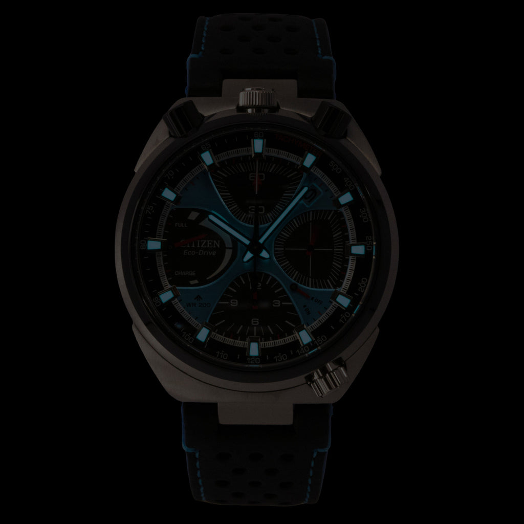 Citizen Promaster Limited Edition Chronograph Leather Strap Blue Dial Eco-Drive Diver's AV0106-01L 200M Men's Watch