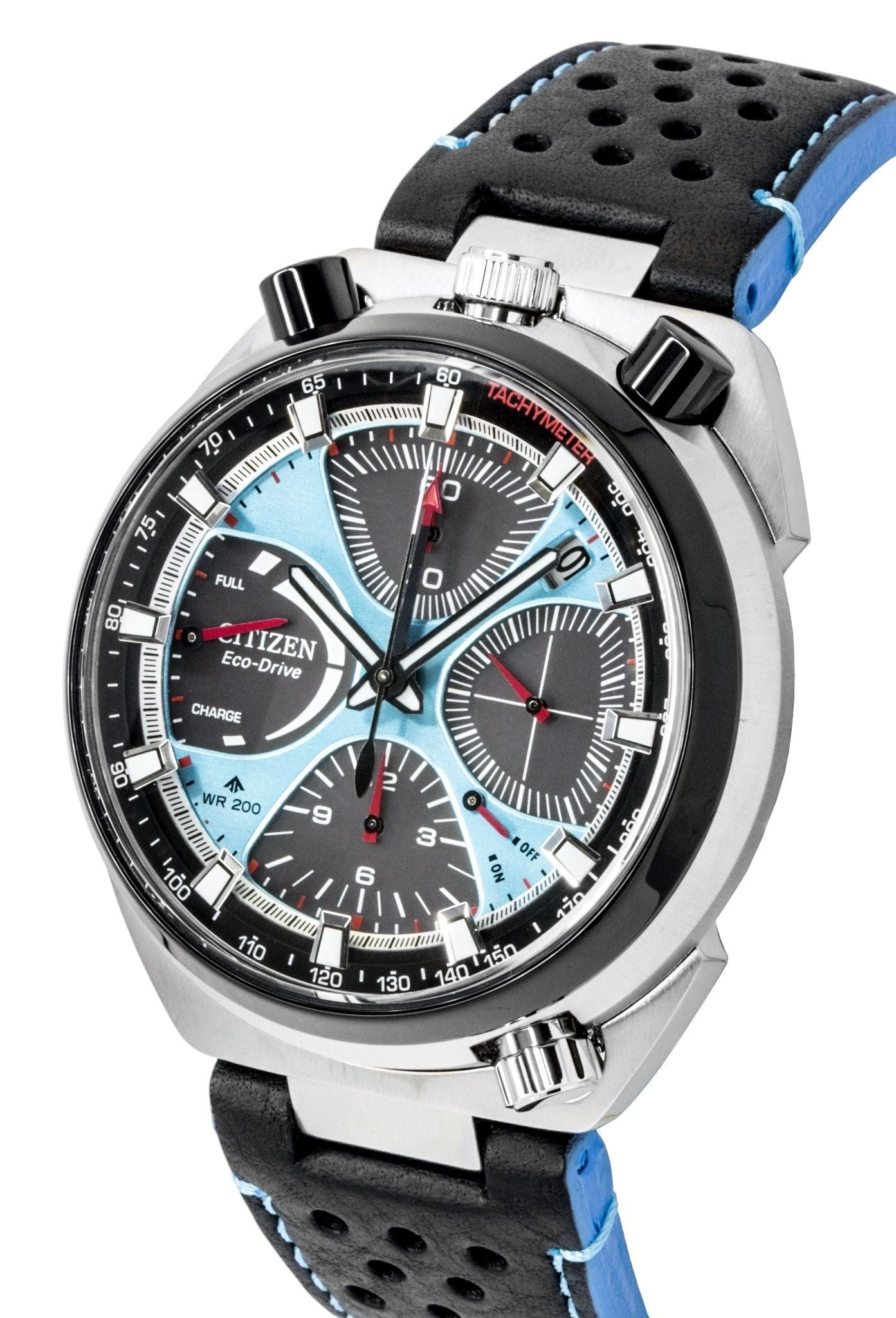Citizen Promaster Limited Edition Chronograph Leather Strap Blue Dial Eco-Drive Diver's AV0106-01L 200M Men's Watch