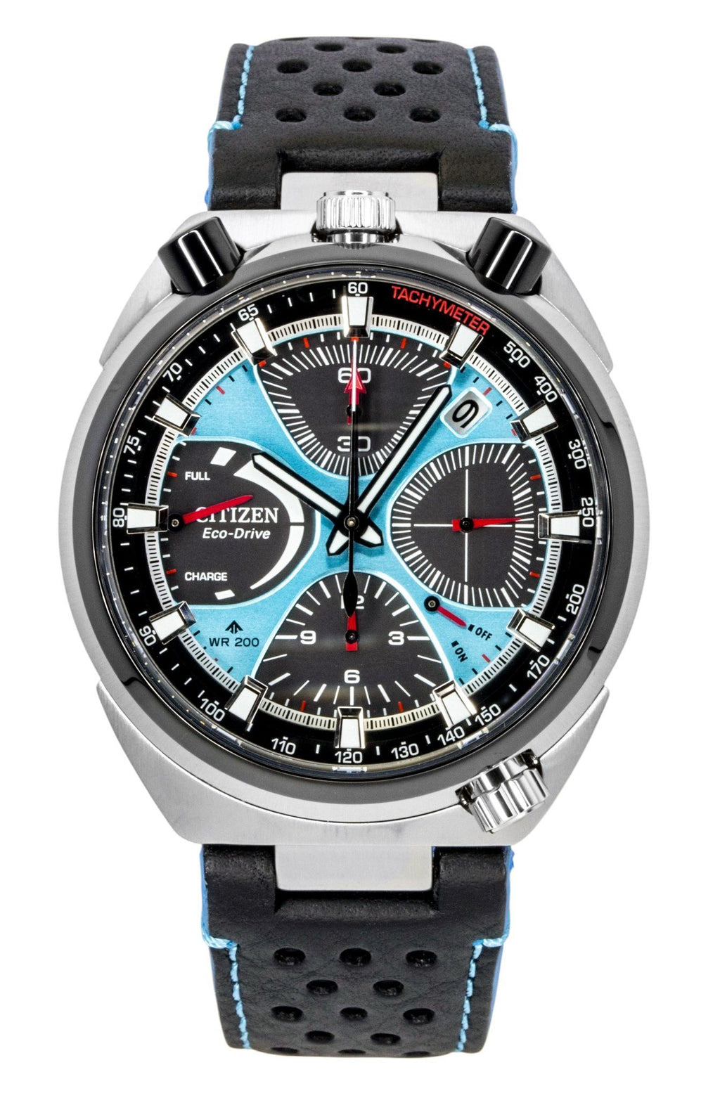 Citizen Promaster Limited Edition Chronograph Leather Strap Blue Dial Eco-Drive Diver's AV0106-01L 200M Men's Watch
