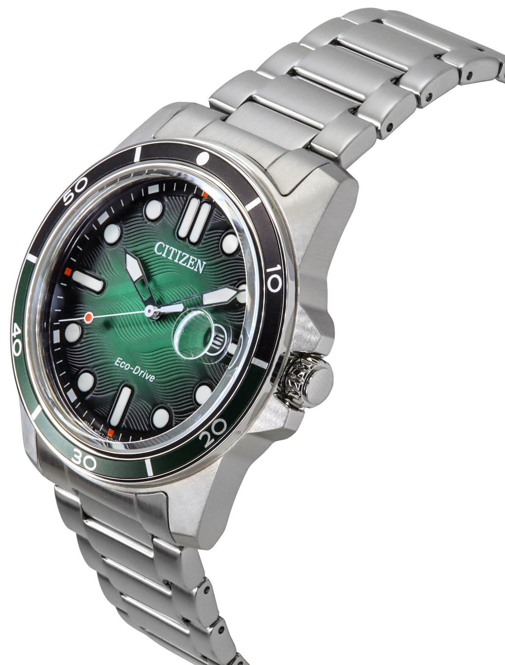 Citizen Marine Eco-Drive Stainless Steel Green Dial AW1811-82X 100M Men's Watch
