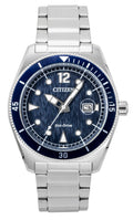 Citizen Eco-Drive Stainless Steel Blue Dial Solar AW1881-52L 100M Men's Watch