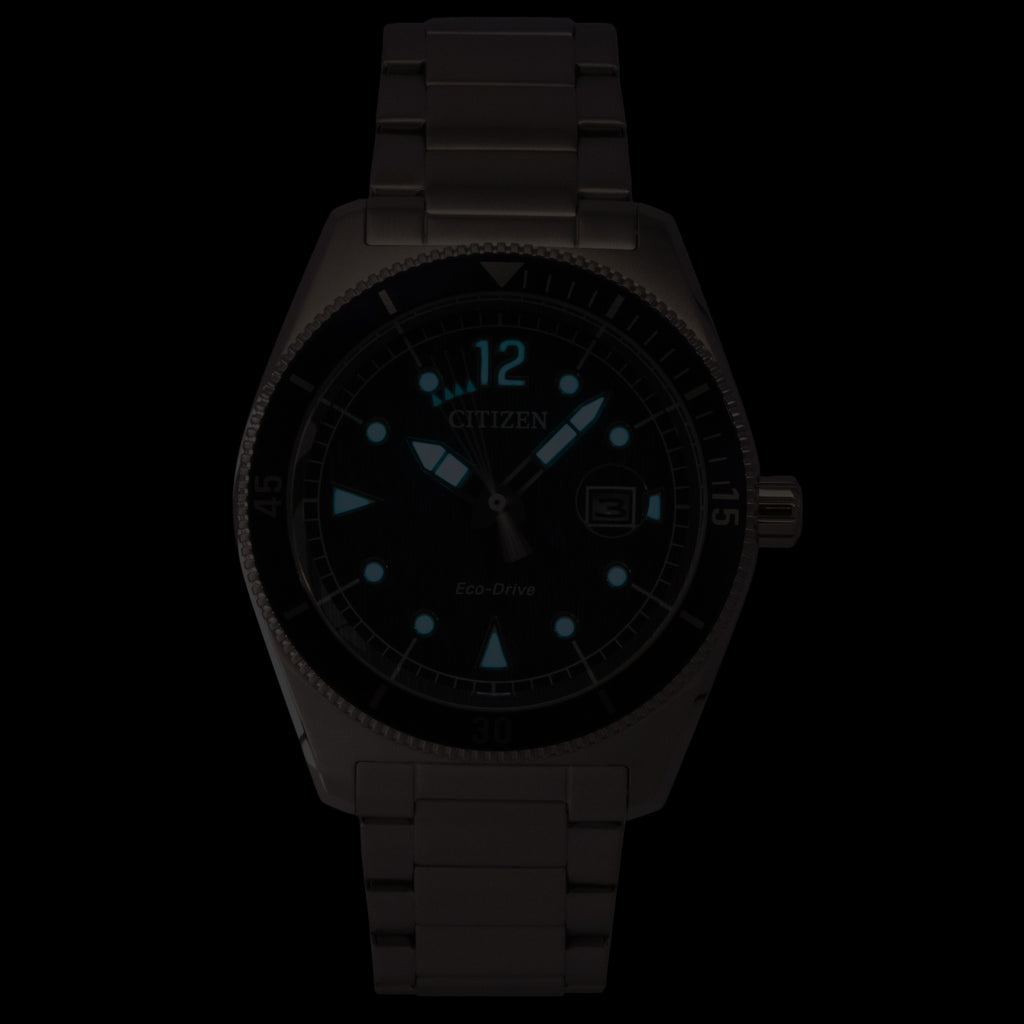 Citizen Eco-Drive Stainless Steel Blue Dial Solar AW1881-52L 100M Men's Watch