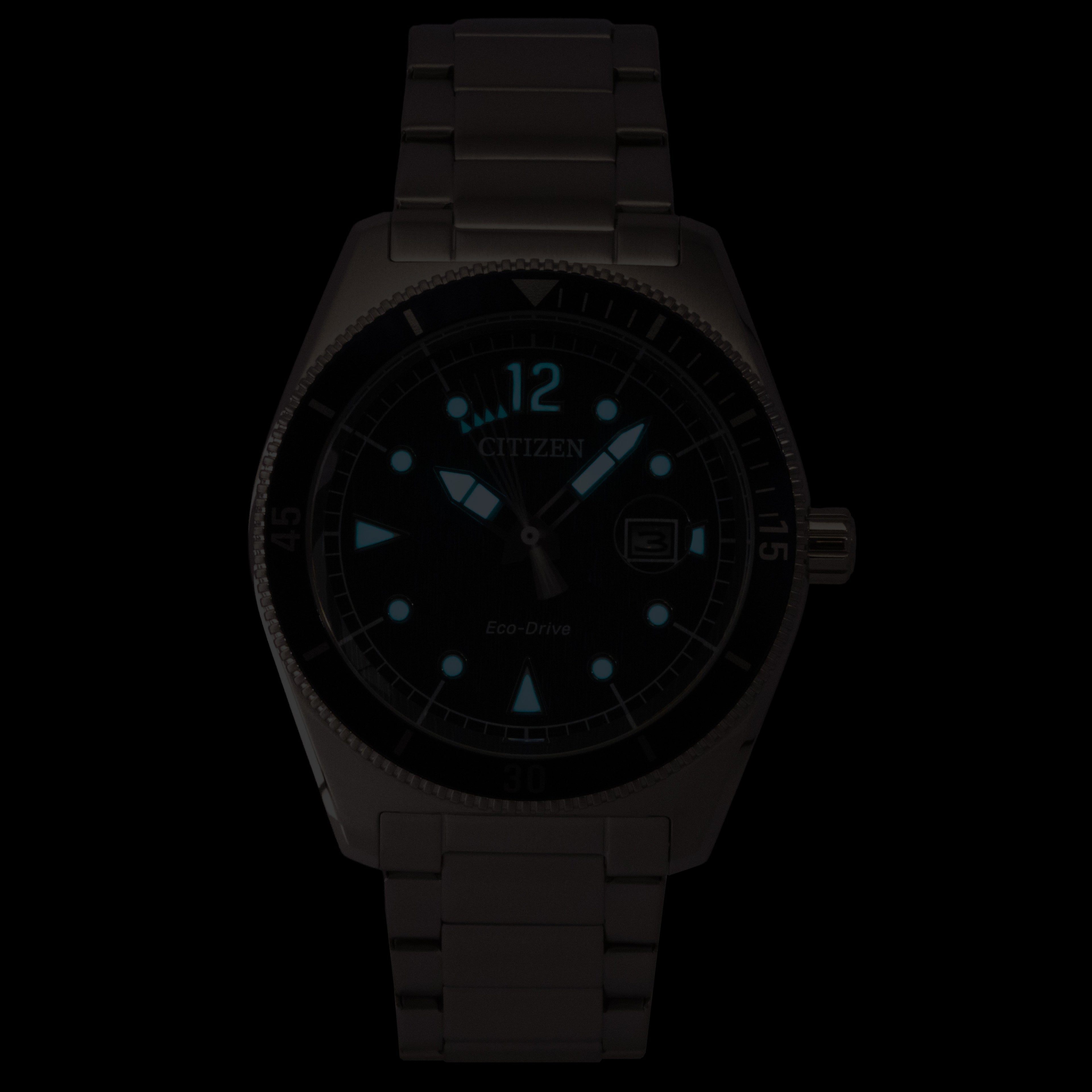 Citizen Eco-Drive Stainless Steel Blue Dial Solar AW1881-52L 100M Men's Watch