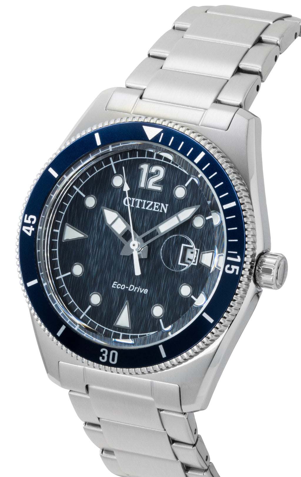 Citizen Eco-Drive Stainless Steel Blue Dial Solar AW1881-52L 100M Men's Watch
