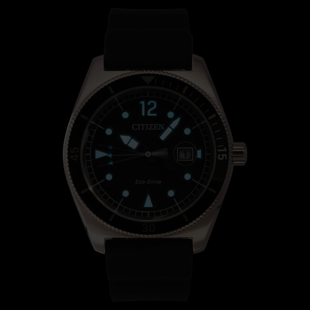 Citizen Eco-Drive Black Rubber Strap Black Dial Solar AW1889-00E 100M Men's Watch