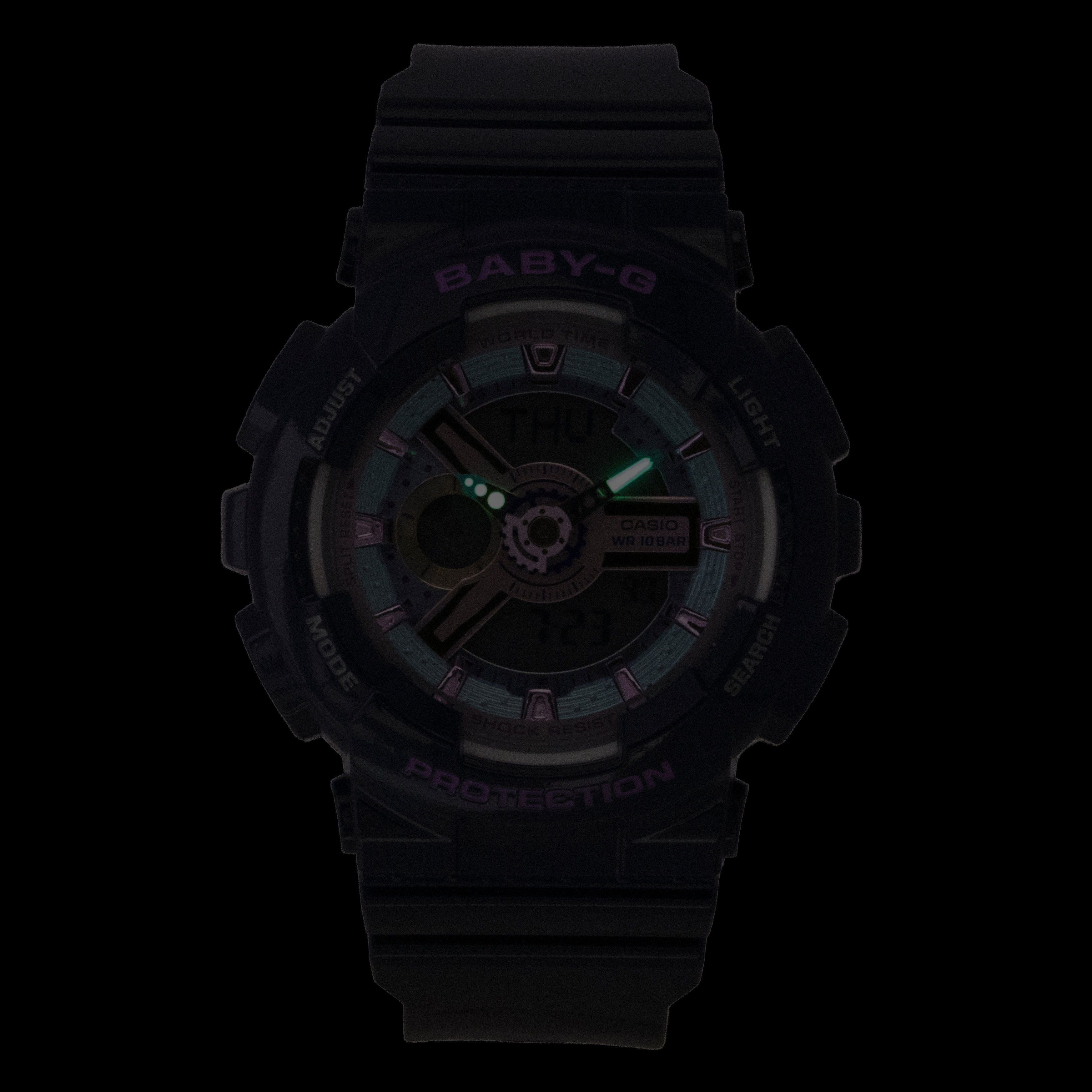 Casio Baby-G Analog Digital Resin Strap Blue Dial Quartz BA-110MC-2A 100M Women's Watch