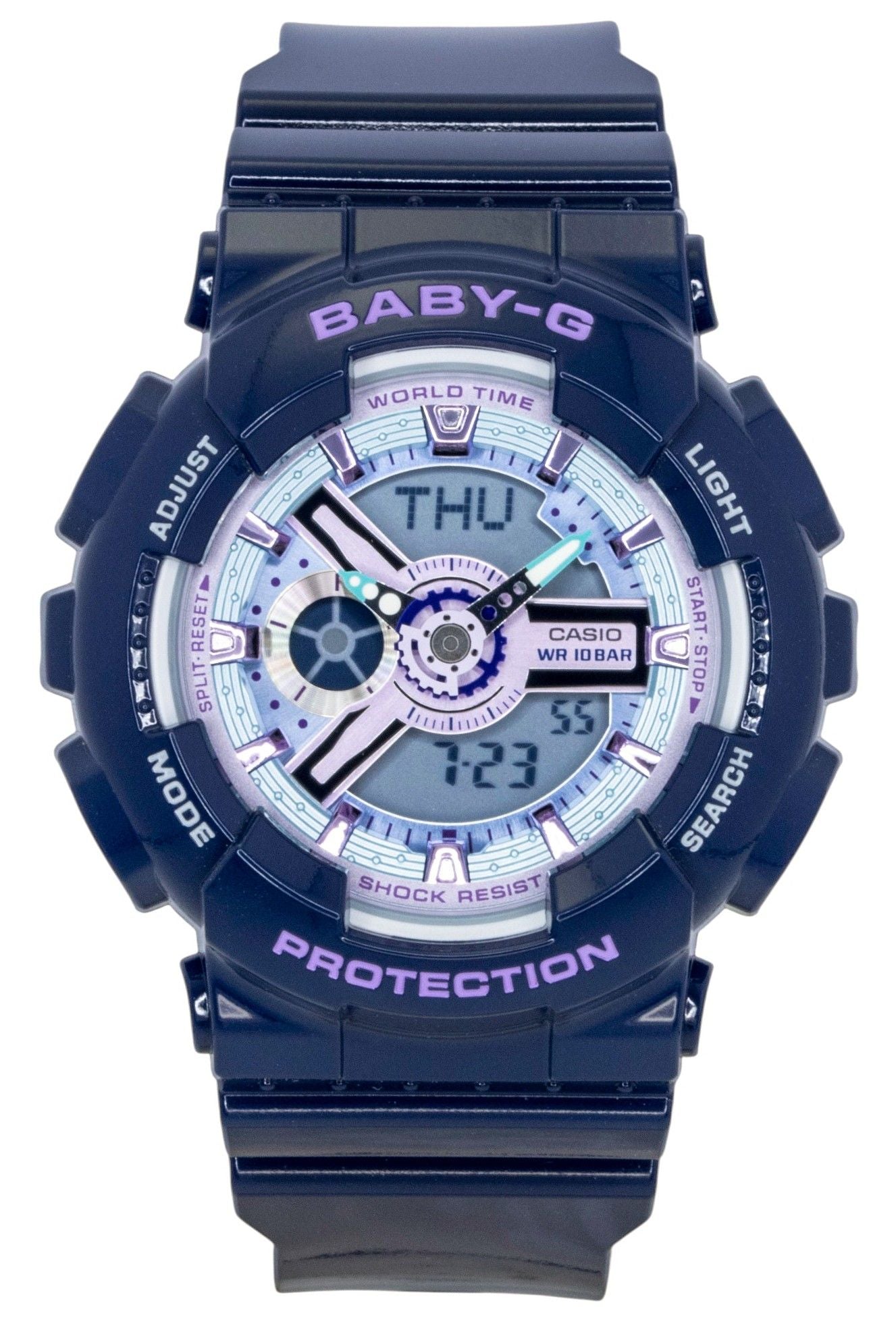 Casio Baby-G Analog Digital Resin Strap Blue Dial Quartz BA-110MC-2A 100M Women's Watch