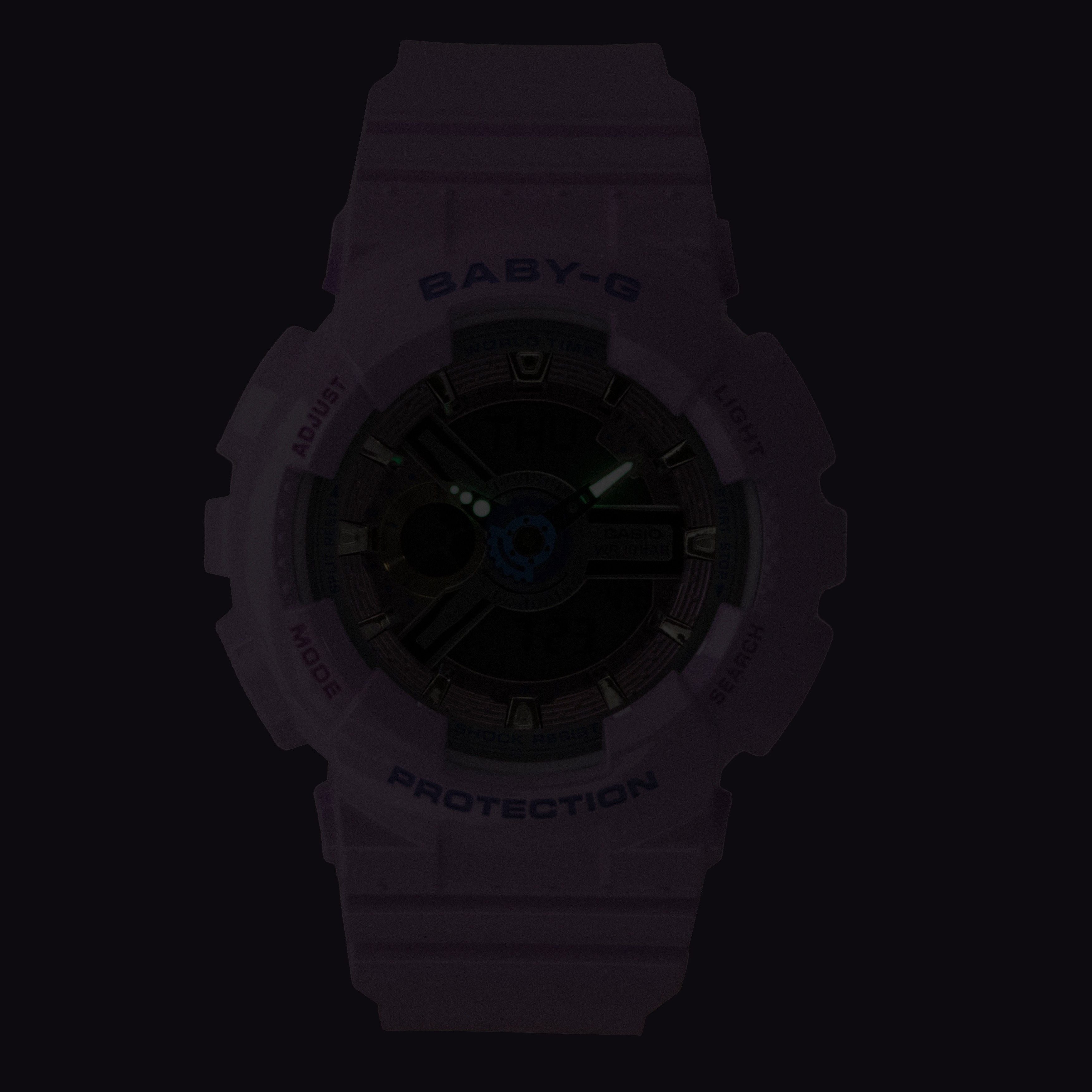 Casio Baby-G Analog Digital Resin Strap Purple Dial Quartz BA-110MC-6A 100M Women's Watch