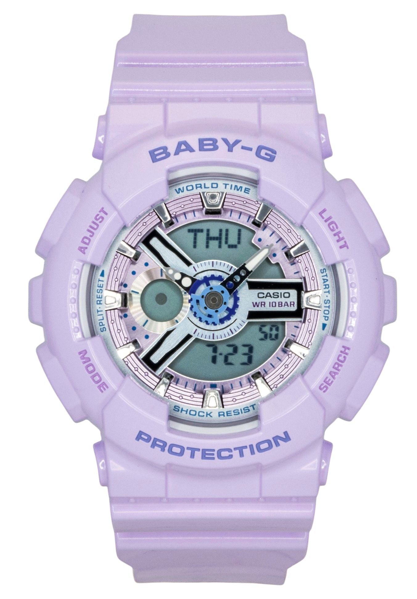 Casio Baby-G Analog Digital Resin Strap Purple Dial Quartz BA-110MC-6A 100M Women's Watch