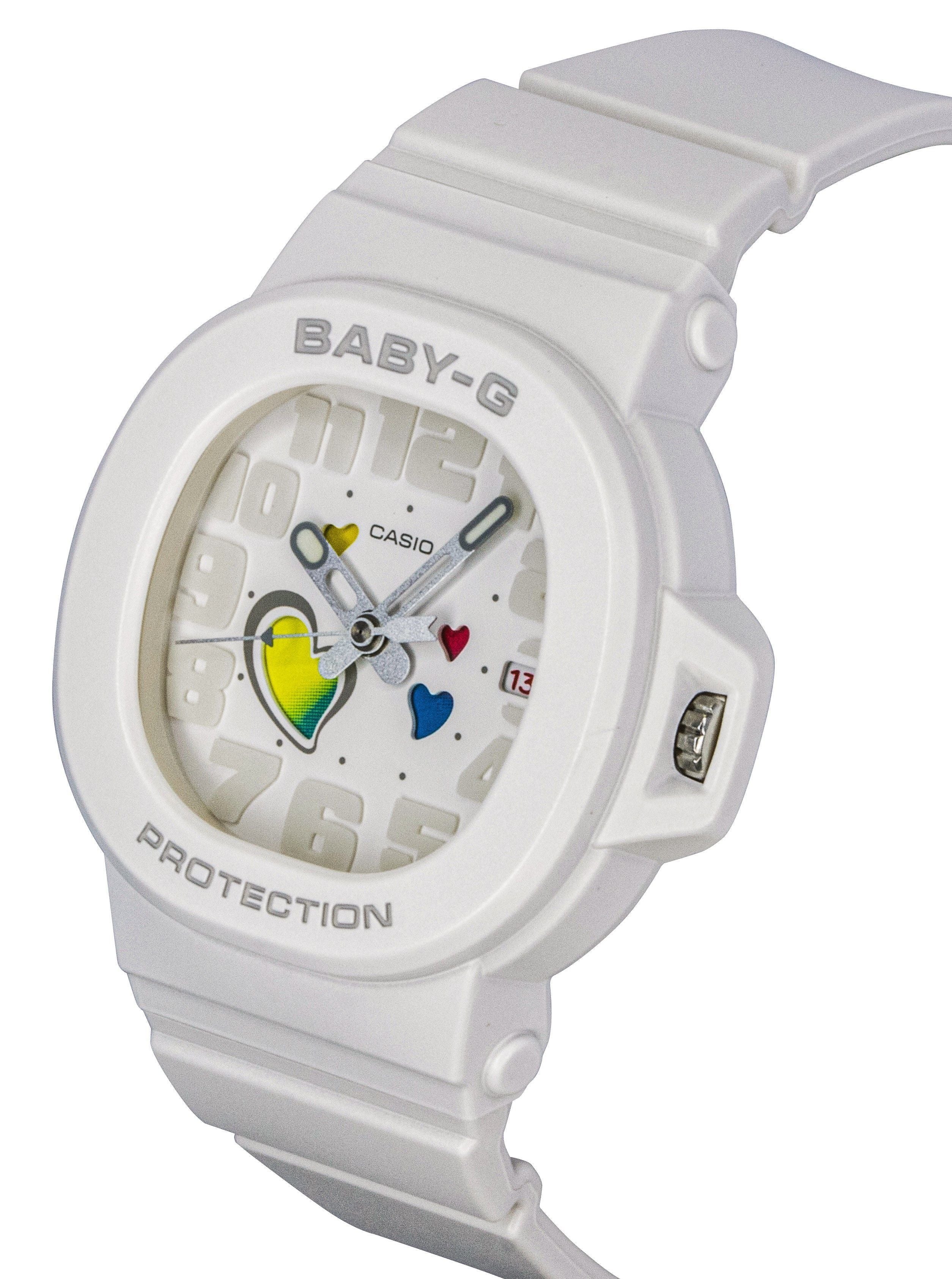 Casio Baby-G Analog Playful Hearts Series White Dial Quartz BGA-10-7A 100M Women's Watch