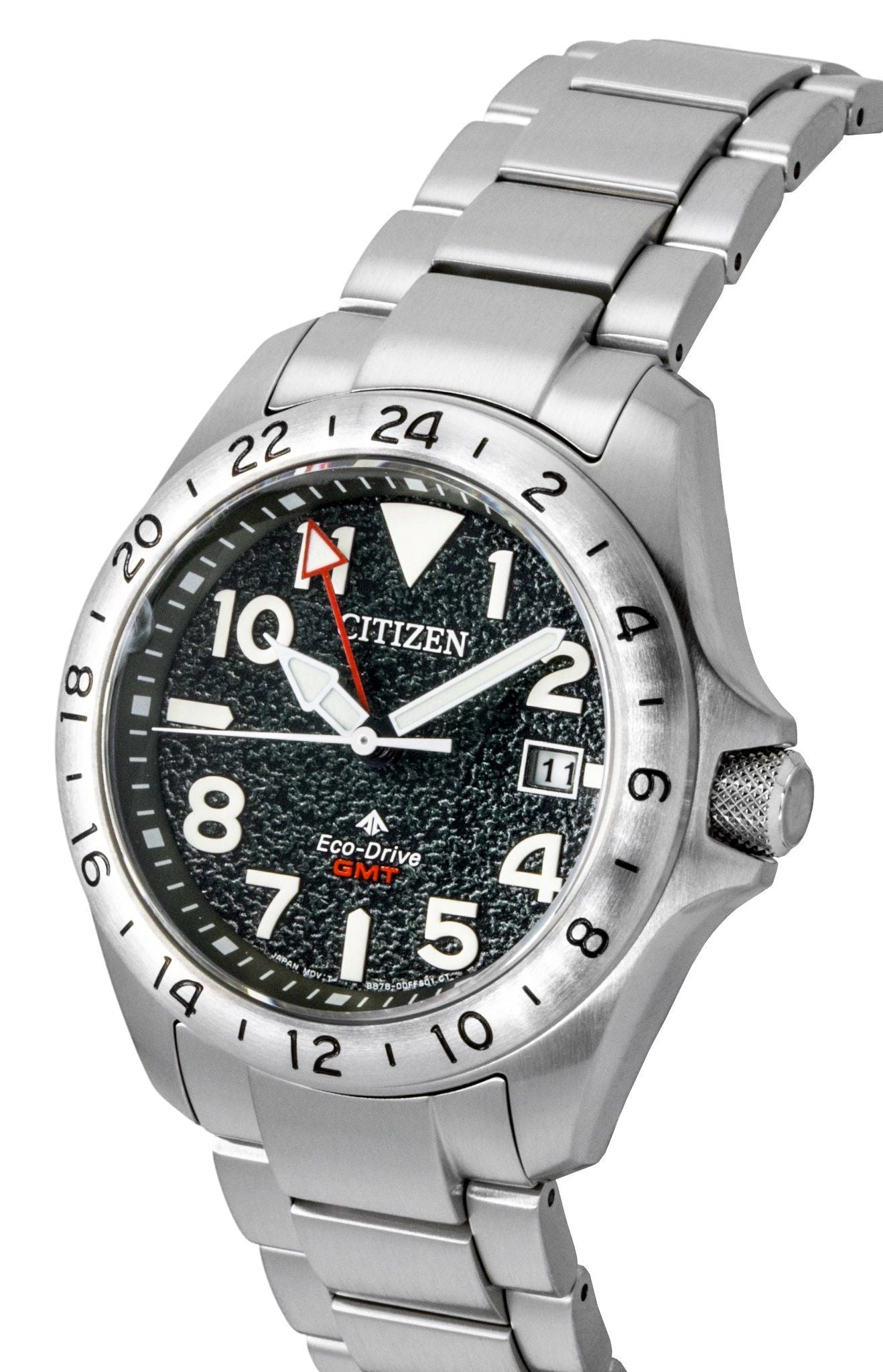 Citizen Promaster GMT Stainless Steel Black Dial Eco-Drive Diver's BJ7150-50E 200M Men's Watch