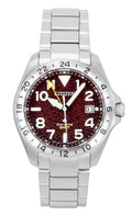 Citizen Promaster Land GMT Analog Stainless Steel Red Dial Eco-Drive BJ7150-50W 200M Men's Watch