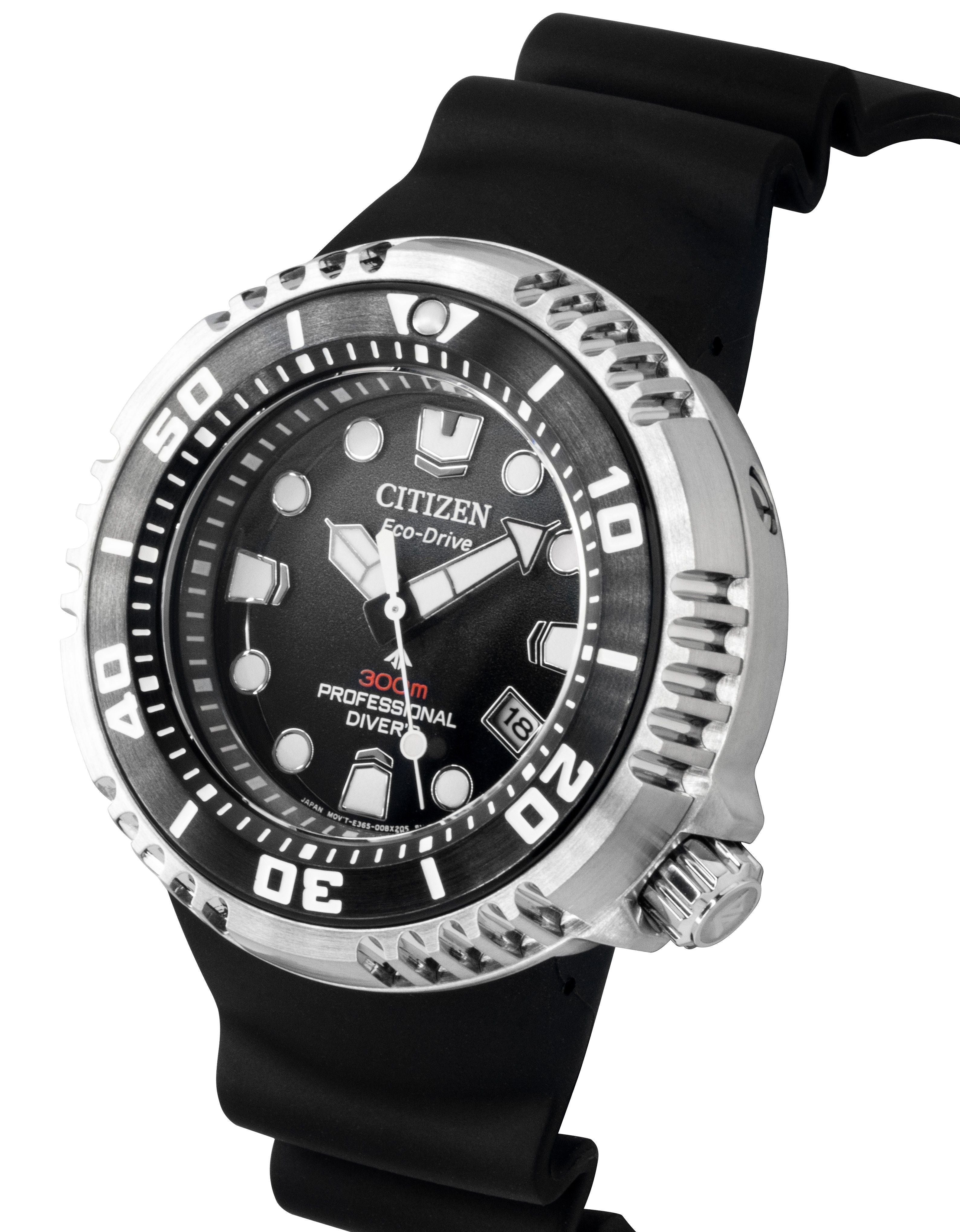 Citizen Promaster Rubber Strap Black Dial Eco-Drive Diver's BN1024-01E 300M Men's Watch