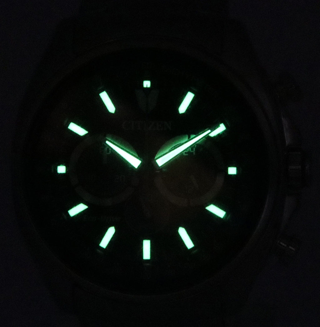 Citizen Eco-Drive Chronograph Stainless Steel Black Dial CA4560-81E 100M Men's Watch