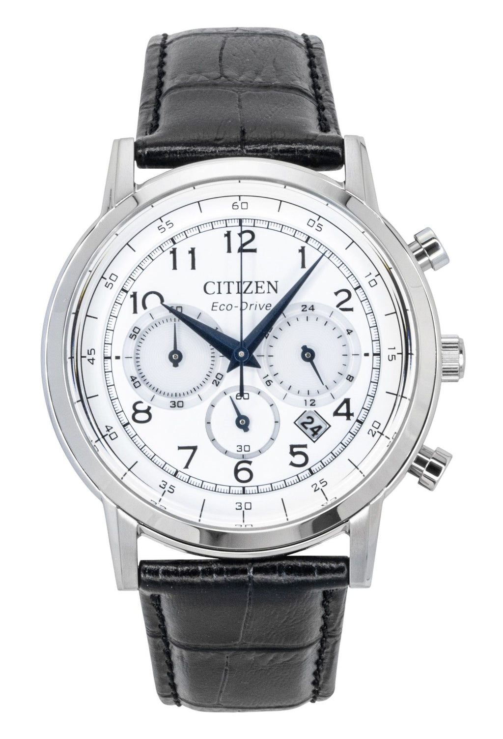 Citizen Eco-Drive Chronograph Leather Strap White Dial CA4630-02A Men's Watch