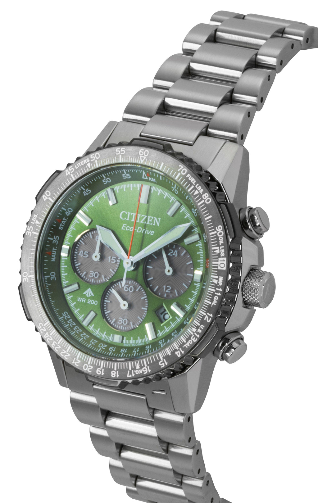 Citizen Promaster Sky Chronograph Stainless Steel Green Dial Eco-Drive Diver's CA4664-60W 200M Men's Watch