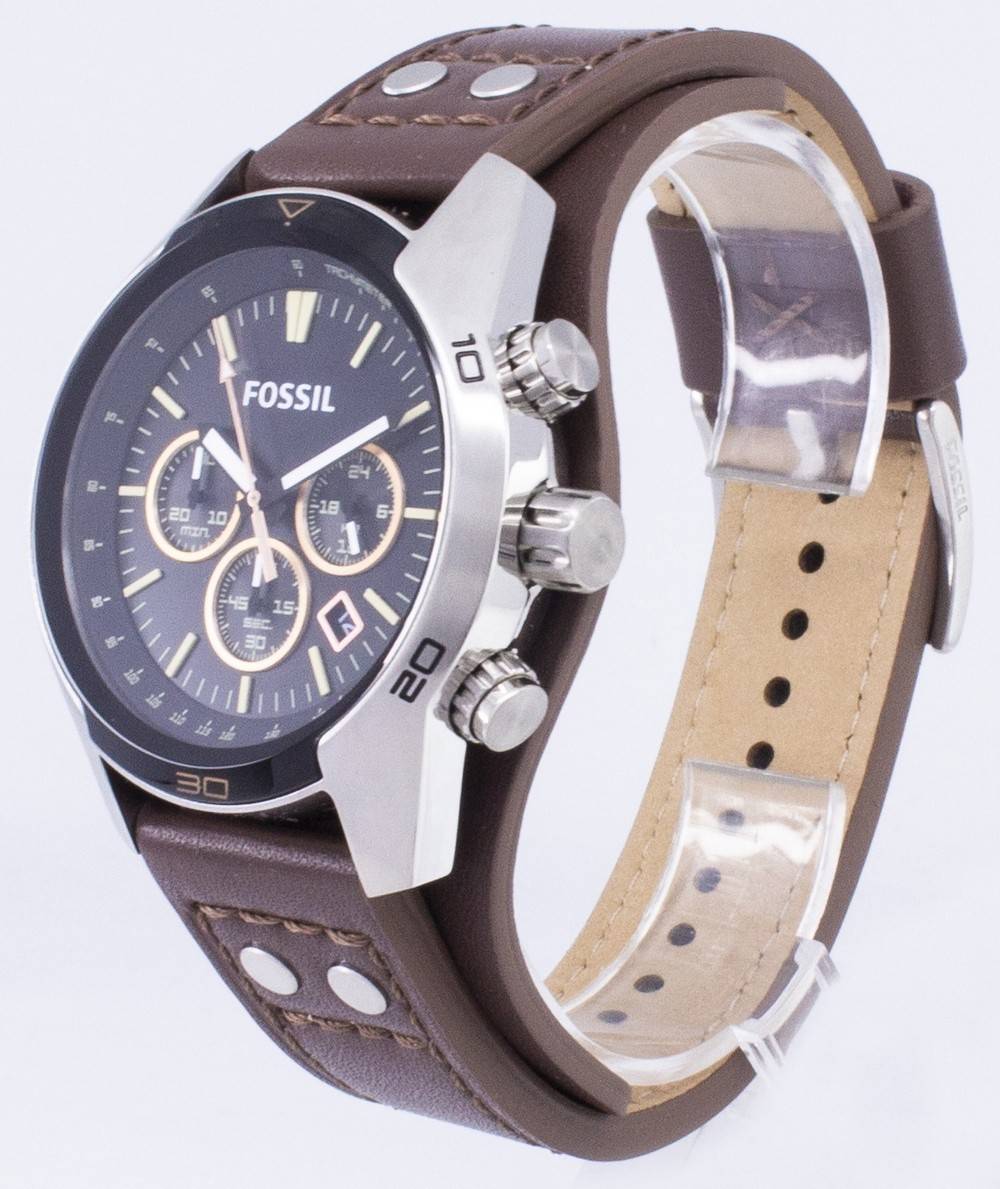 Fossil Coachman Chronograph Black Dial Brown Leather CH2891 Men's Watch