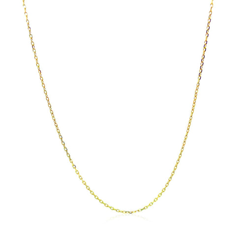18k Yellow Gold Diamond Cut Cable Link Chain (0.80 mm)