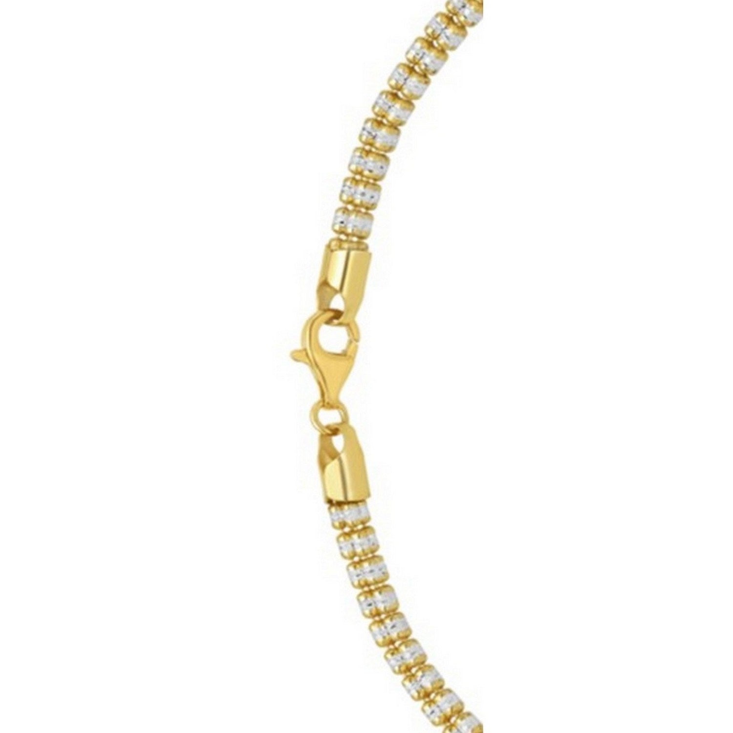 Sterling Silver with Gold Plated Ice Barrel Chain (3.80 mm)