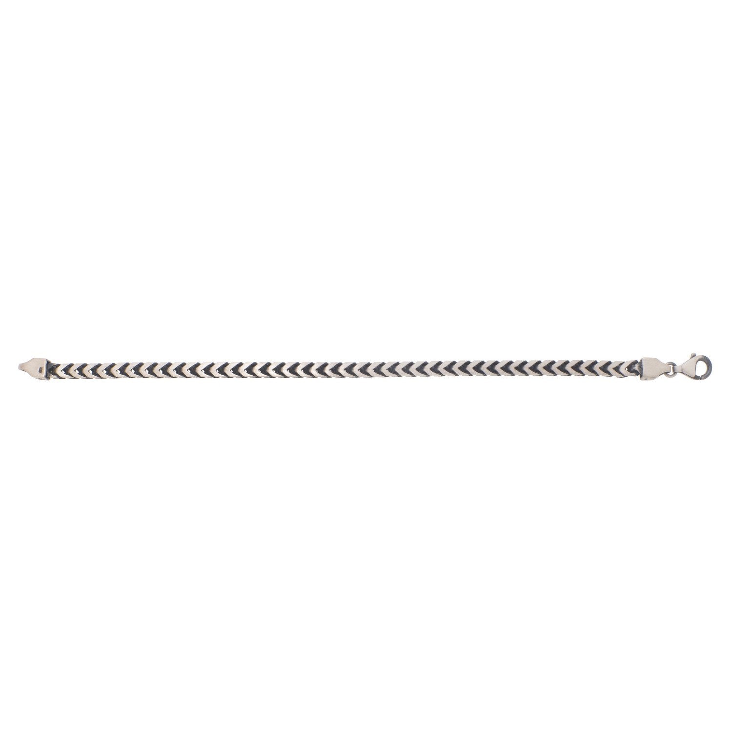 Sterling Silver Gunmetal Finish Franco Link Chain (4.60 mm)