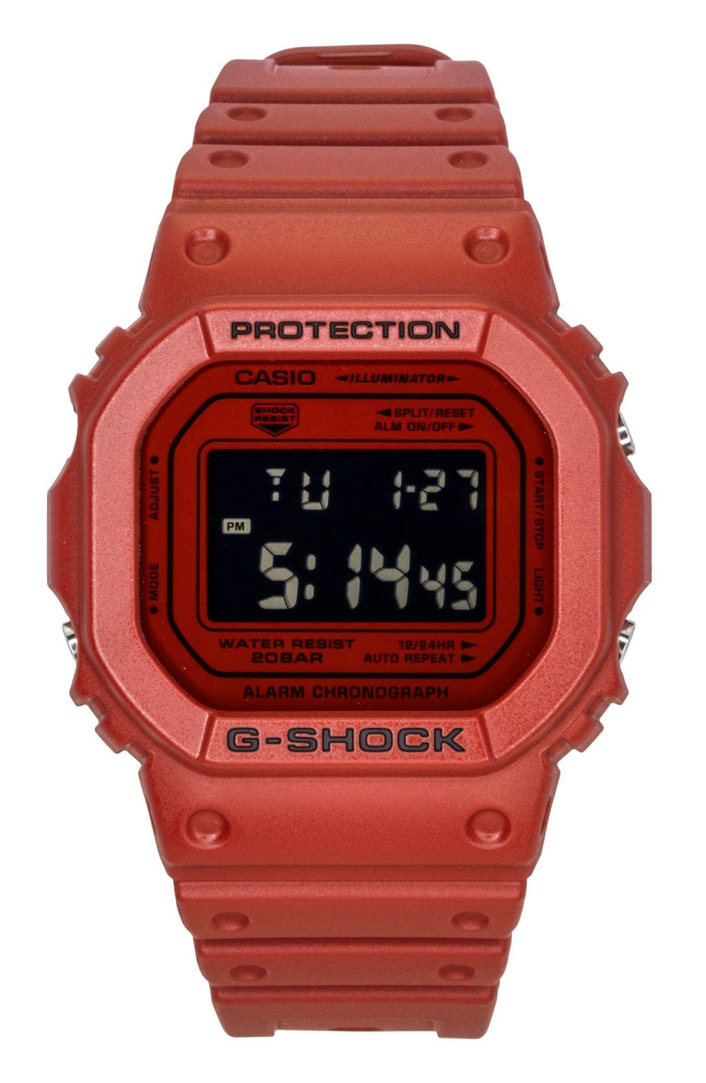 Casio G-Shock Digital Red Bio-Based Resin Strap Quartz DW-5600RRB-4 200M Men's Watch
