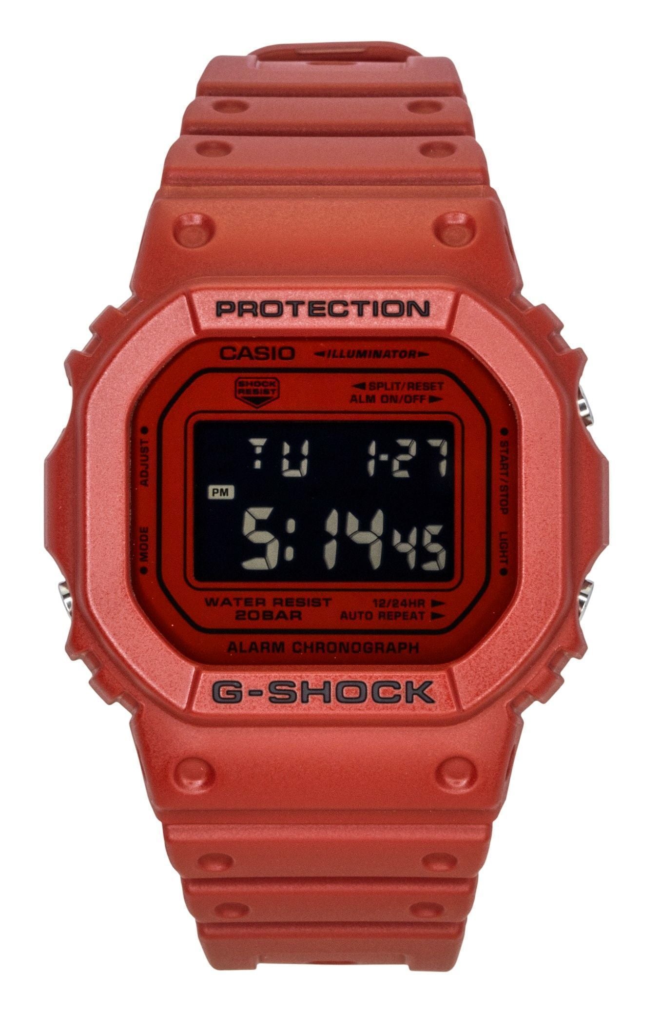 Casio G-Shock Digital Red Bio-Based Resin Strap Quartz DW-5600RRB-4 200M Men's Watch