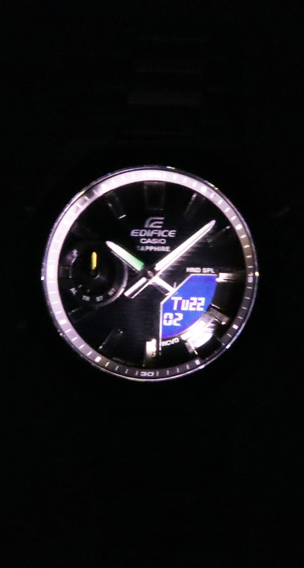 Casio Edifice Analog Digital Smartphone Link Stainless Steel Black Dial Quartz ECB-S10DB-1A 100M Men's Watch