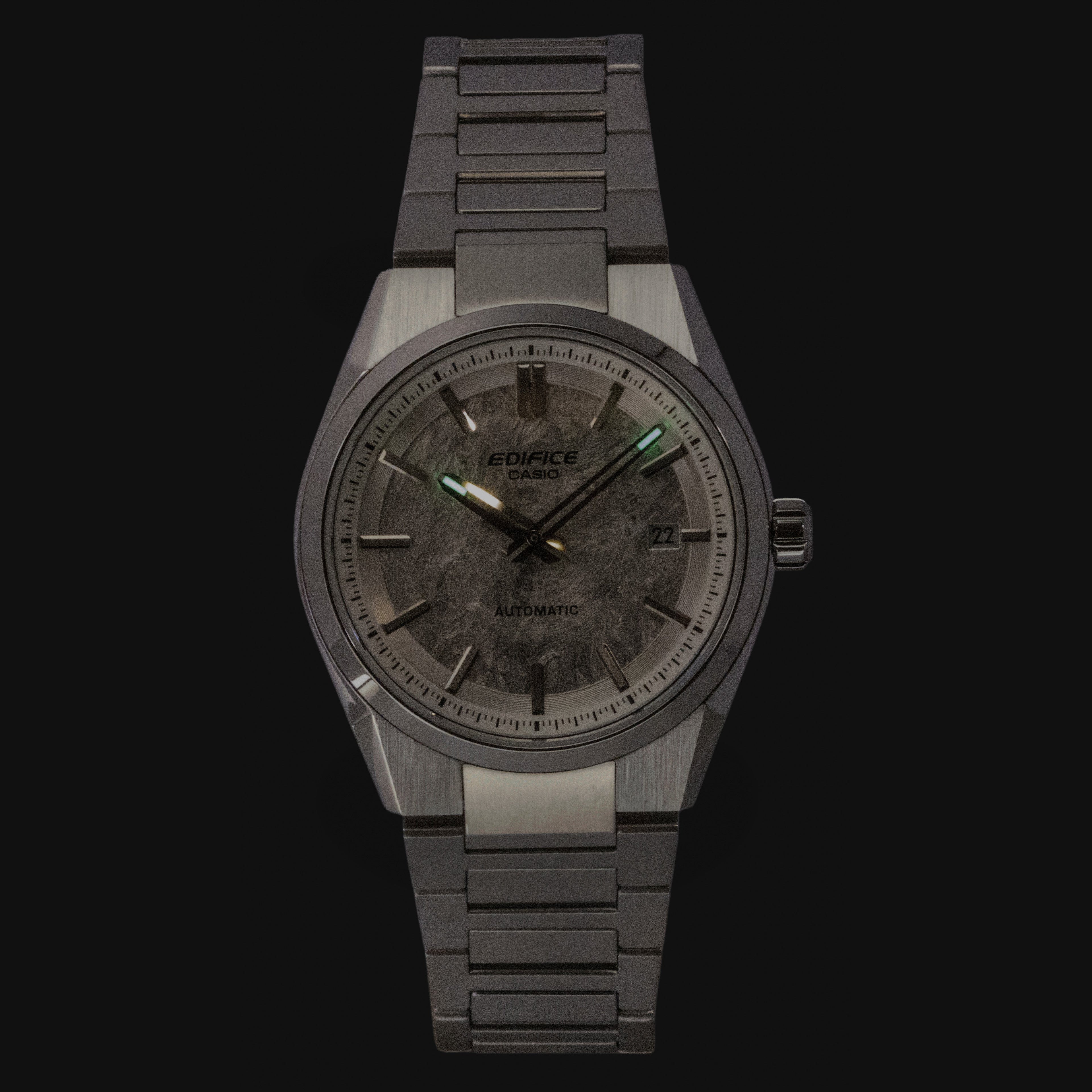 Casio Edifice Analog Stainless Steel Silver Dial Automatic EFK-110D-7A 100M Men's Watch