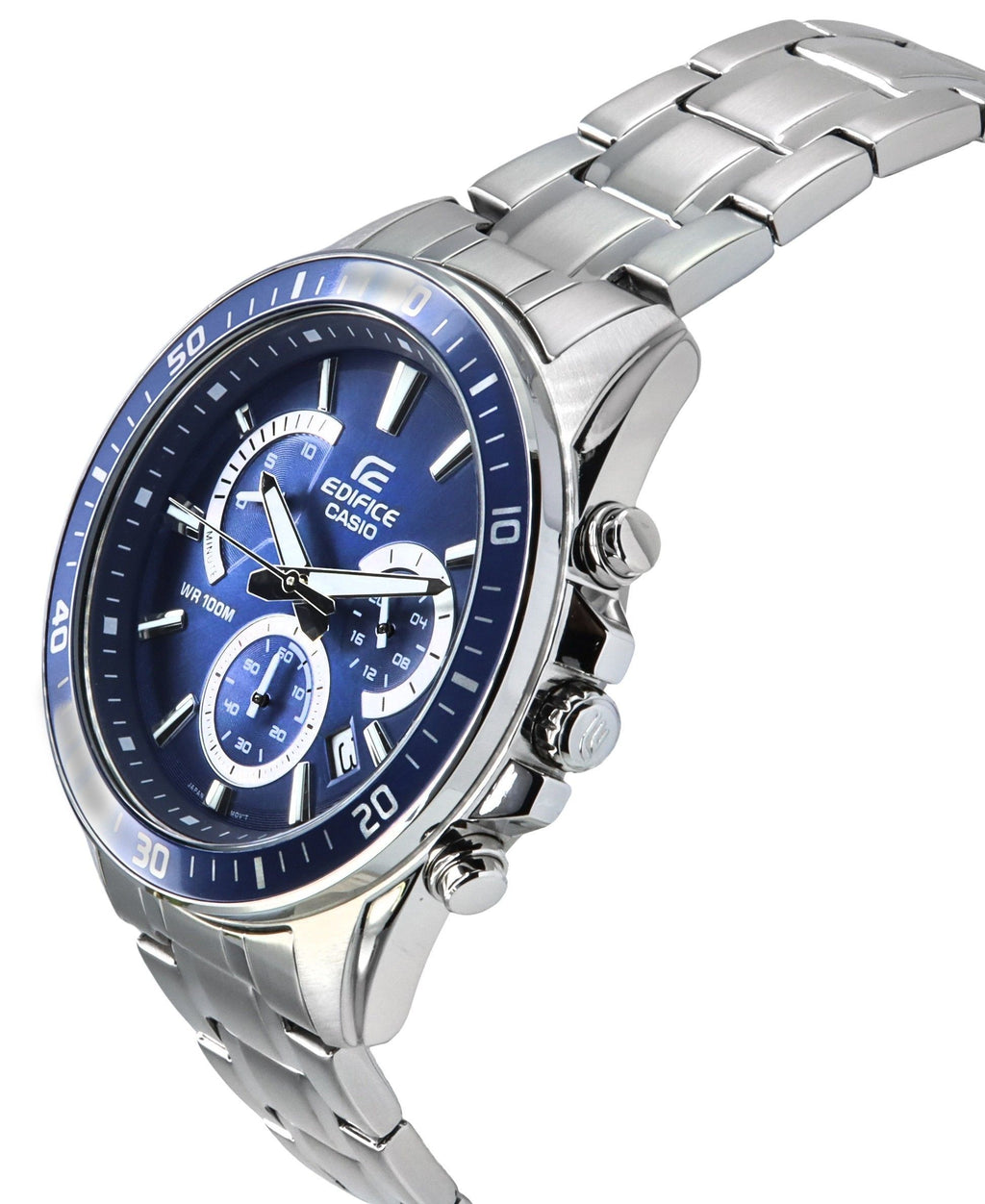 Casio Edifice Analog Standard Chronograph Stainless Steel Blue Dial Quartz EFR-552D-2A 100M Men's Watch