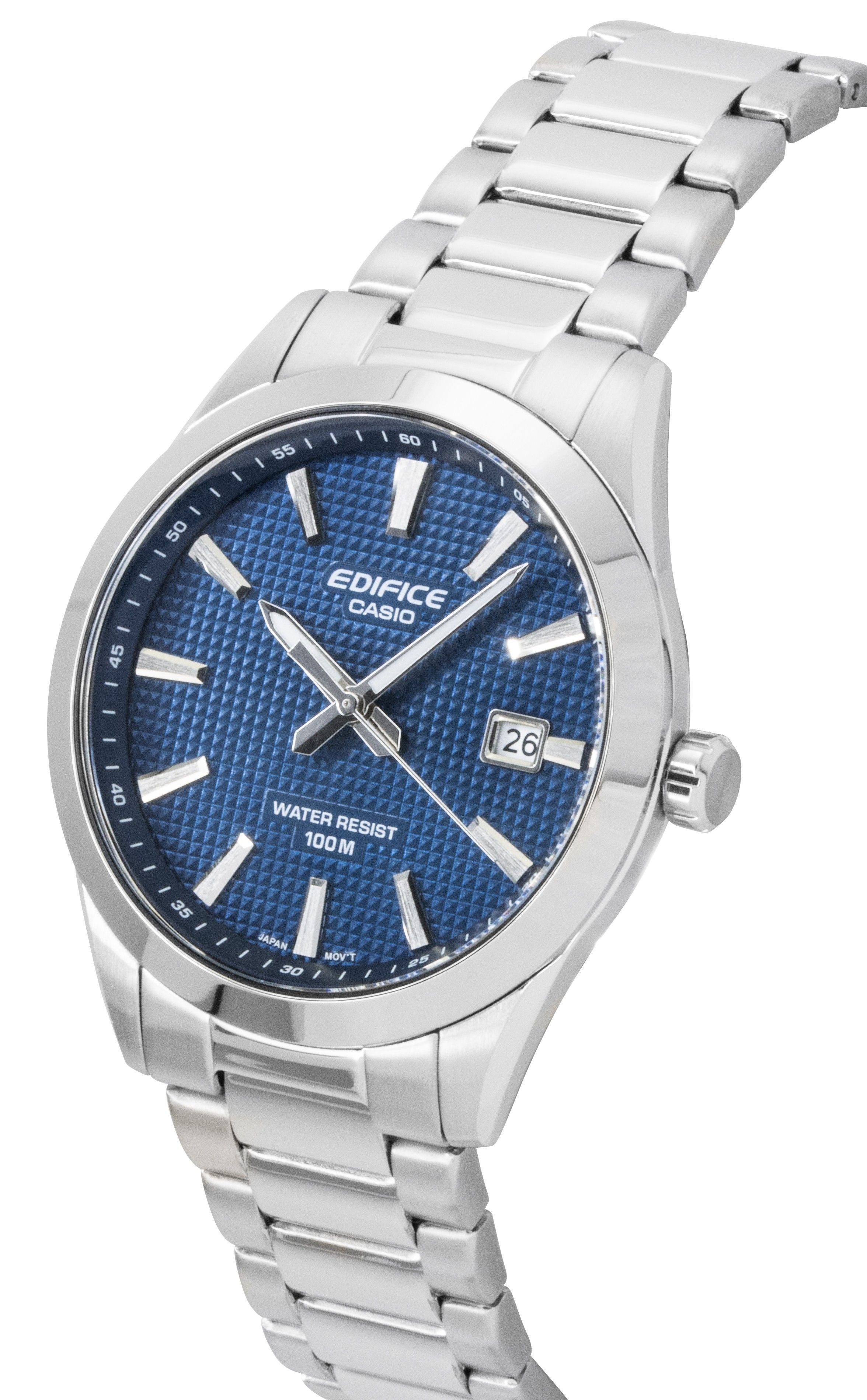 Casio Edifice Analog Stainless Steel Blue Dial Quartz EFV-160D-2A 100M Men's Watch