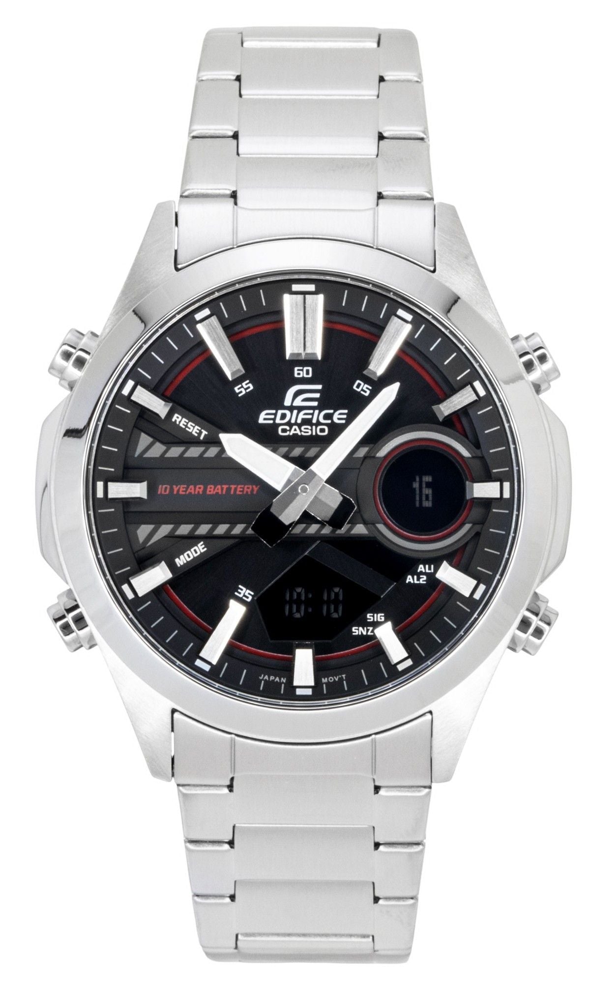Casio Edifice Analog Digital Stainless Steel Black Dial Quartz EFV-C120D-1A4 100M Men's Watch
