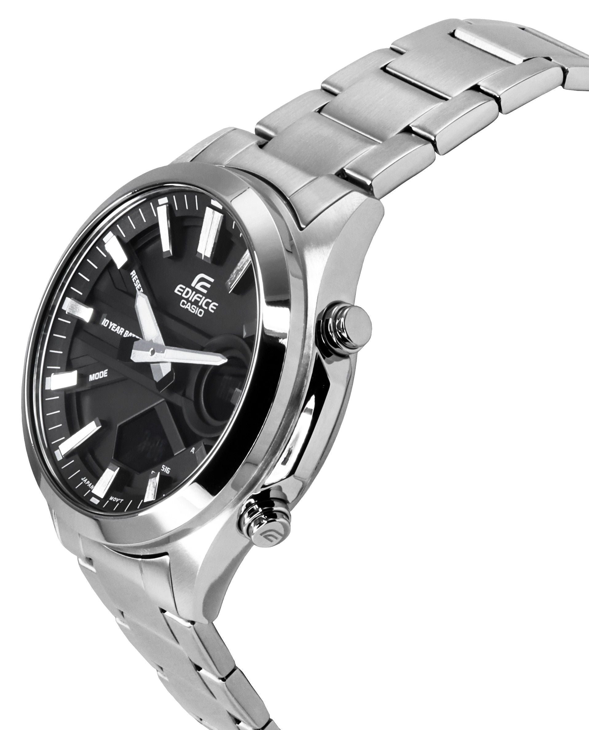 Casio Edifice Analog Digital Stainless Steel Black Dial Quartz EFV-C120D-1A 200M Men's Watch