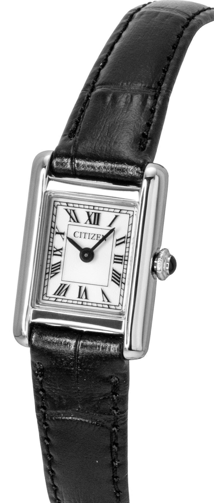 Citizen Fio Roma Eco-Drive Leather Strap Silver Dial EG2790-12A Women's Watch