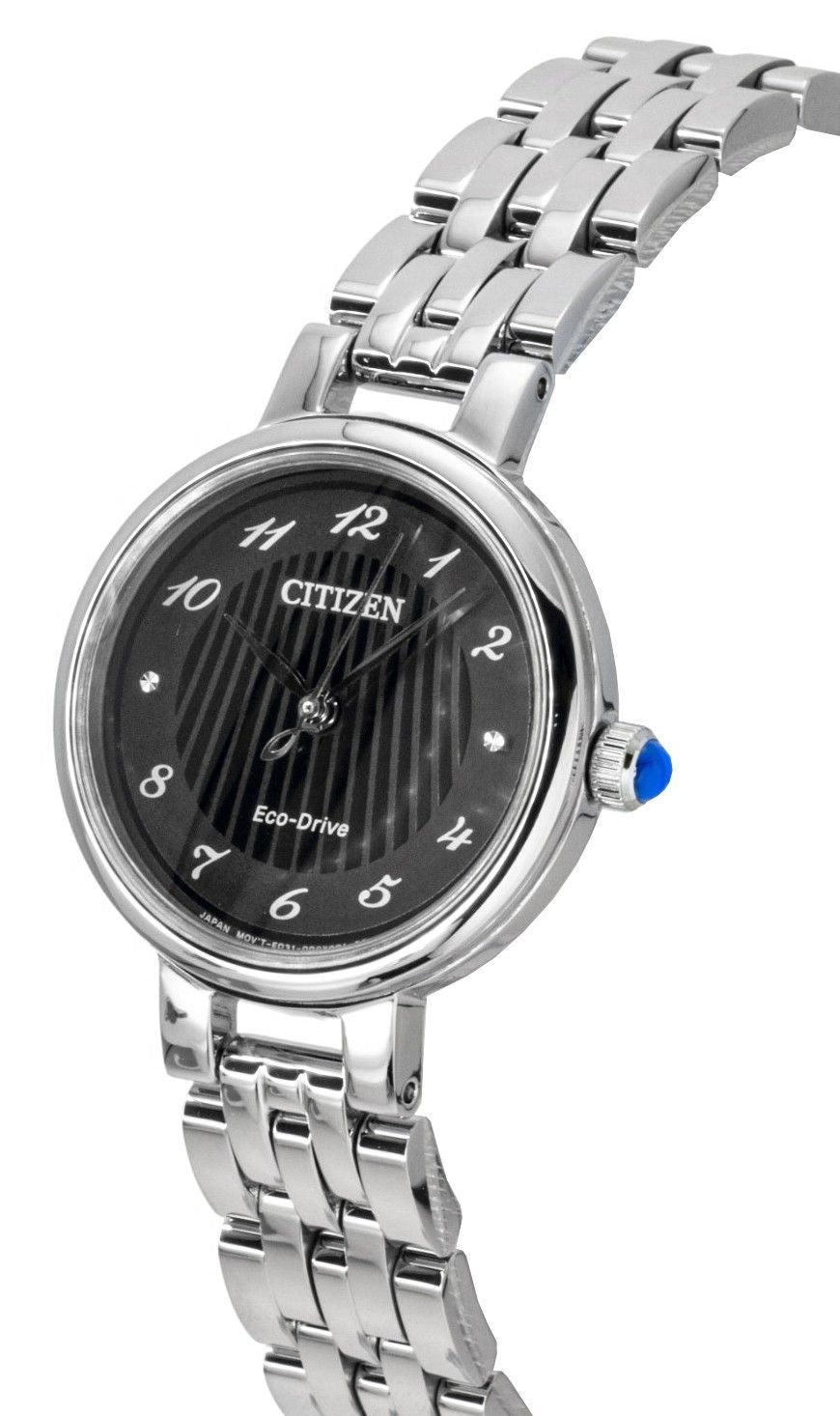Citizen L Classic Stainless Steel Black Dial Eco-Drive EM0990-81E Women's Watch