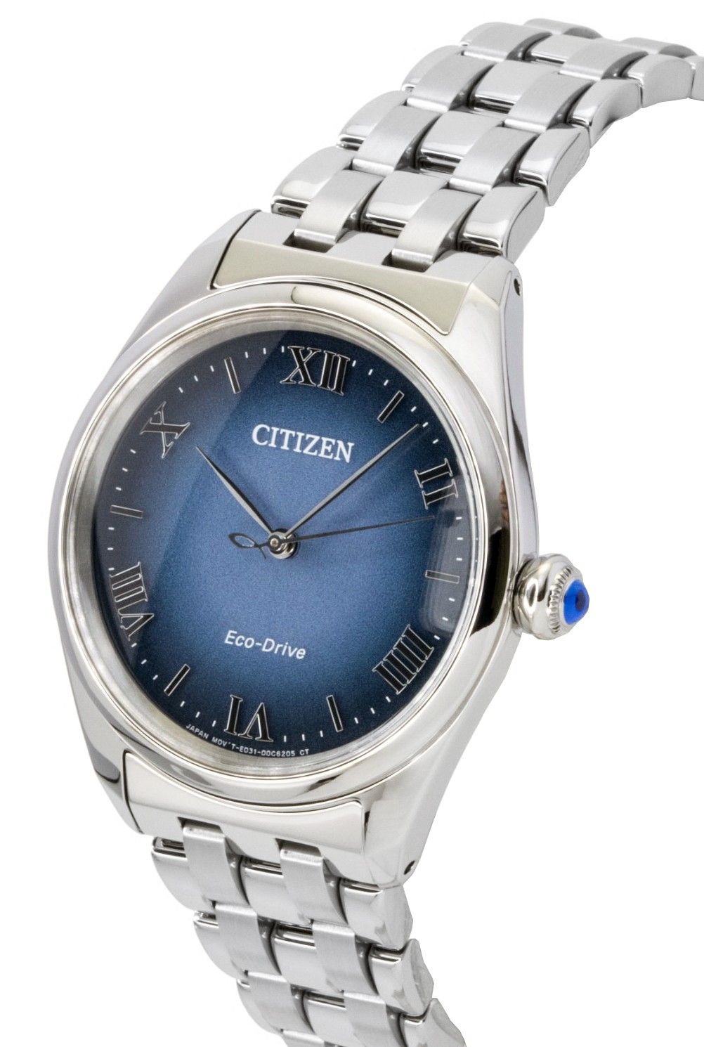 Citizen L Classic Stainless Steel Blue Dial Eco-Drive EM1140-80L Women's Watch