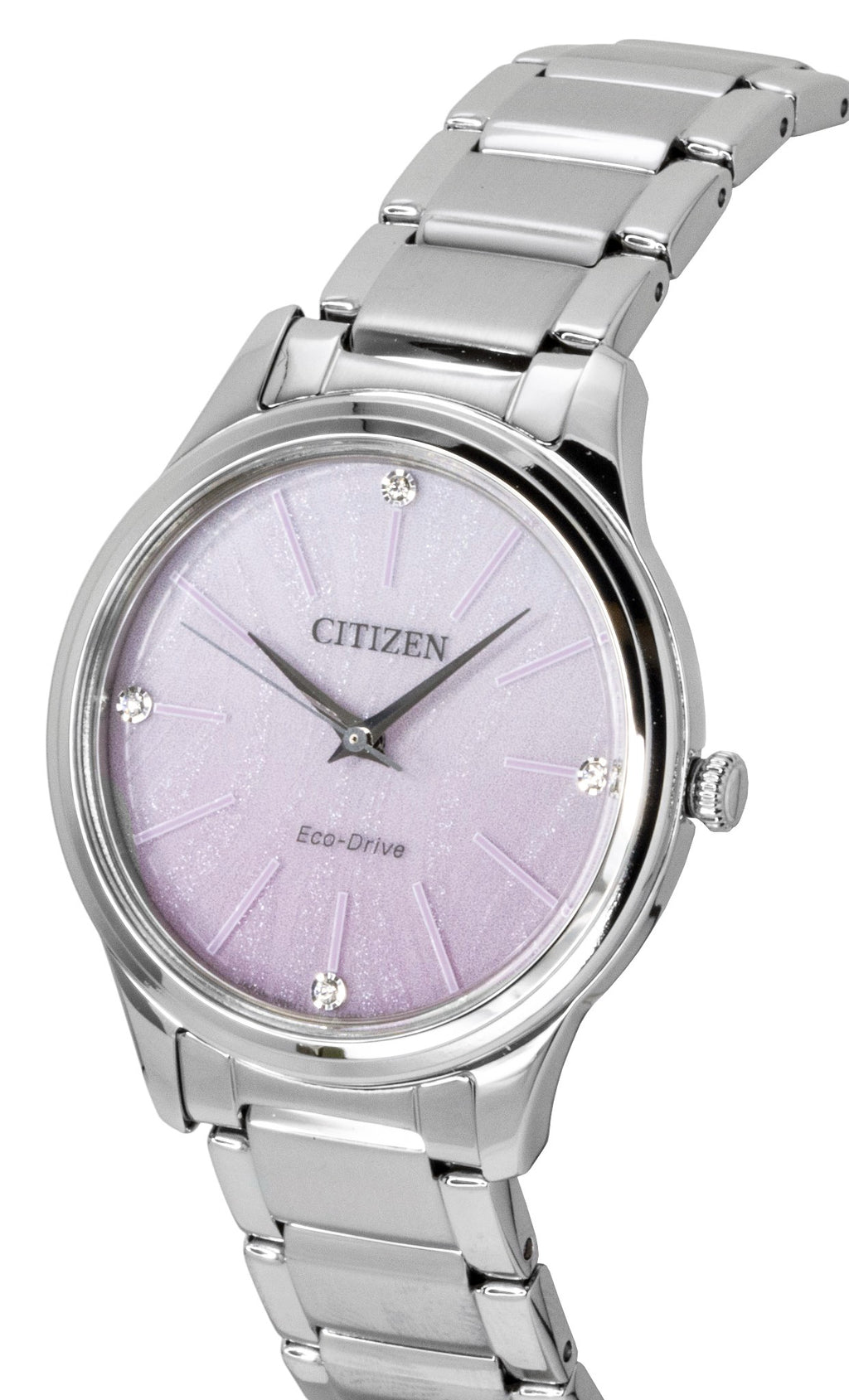 Citizen Eco-Drive  Analog Stainless Steel Pink Dial Solar EM1220-58X Women's Watch