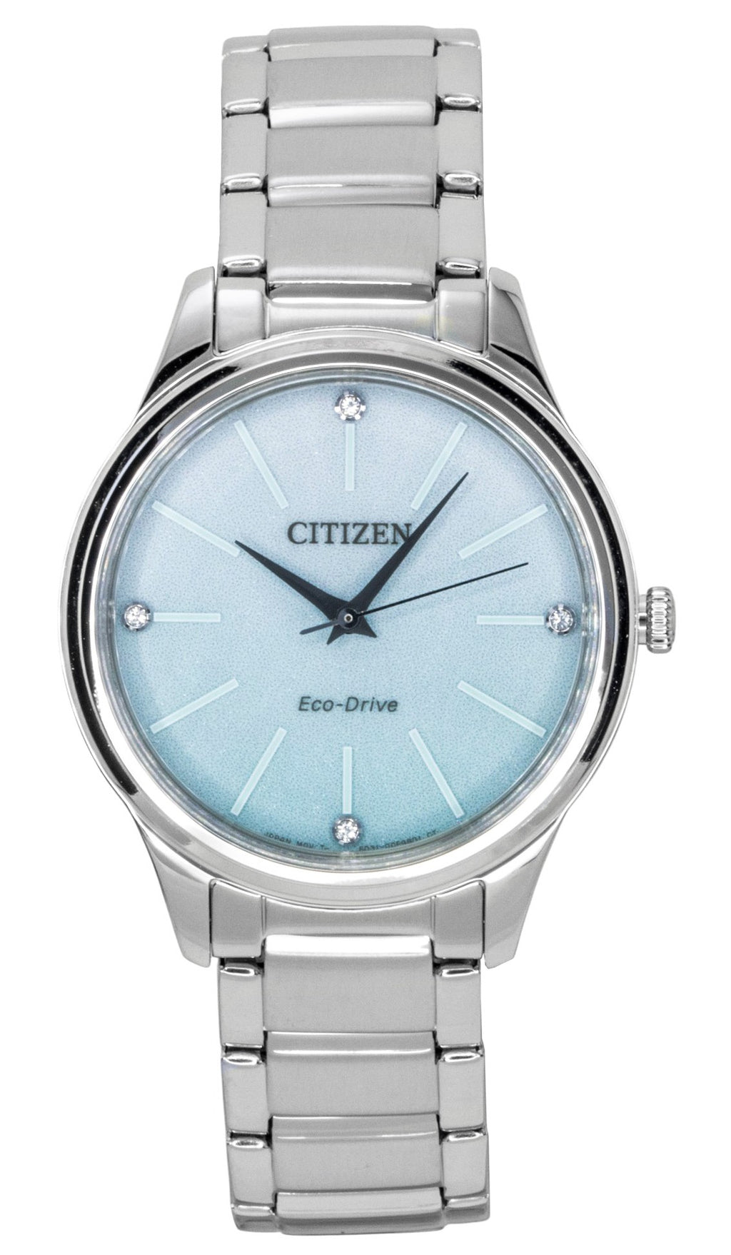 Citizen Eco-Drive Analog Stainless Steel Ice Blue Dial Solar EM1220-58Y Women's Watch